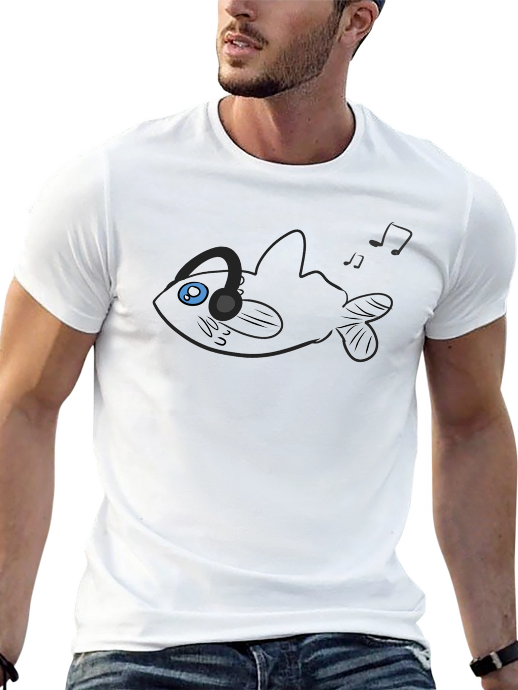 Angler Fish Music Lover Graphic Tee