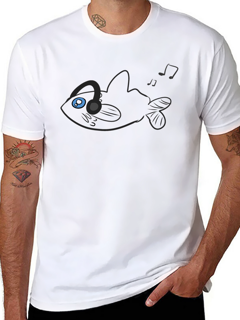 Angler Fish Music Lover Graphic Tee