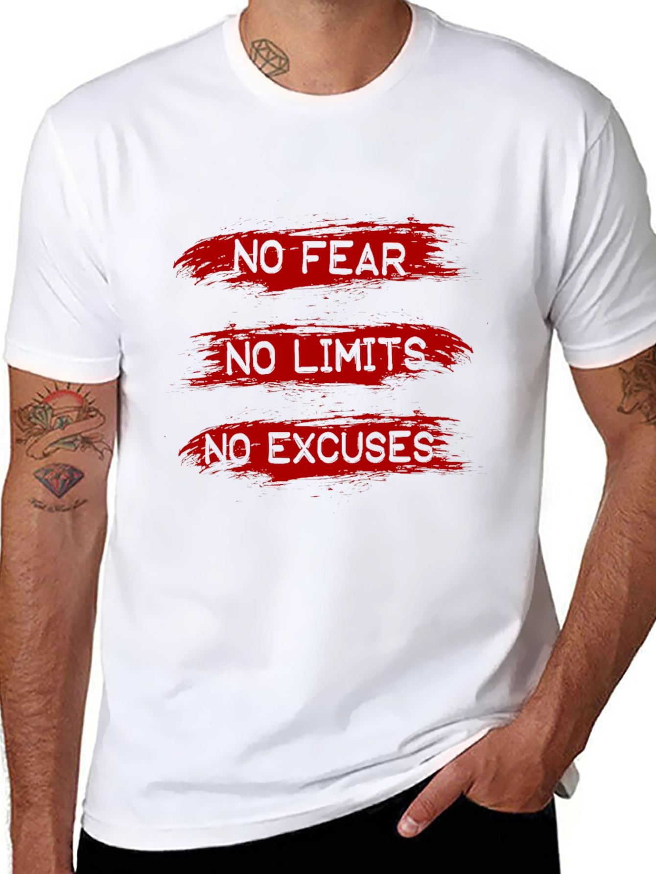 Motivational T-Shirt: No Fear Limits Excuses - Black