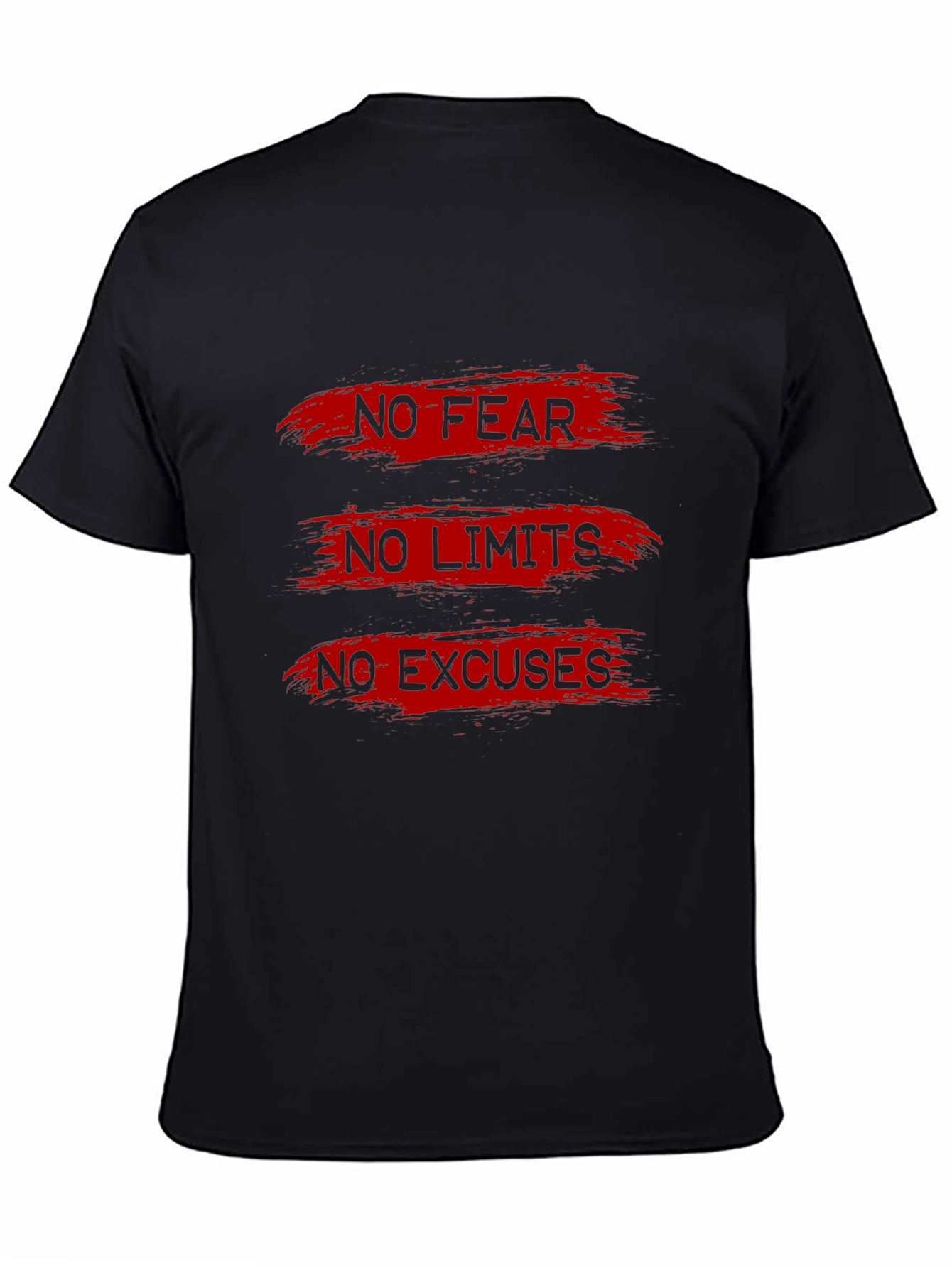 Motivational T-Shirt: No Fear Limits Excuses - Black