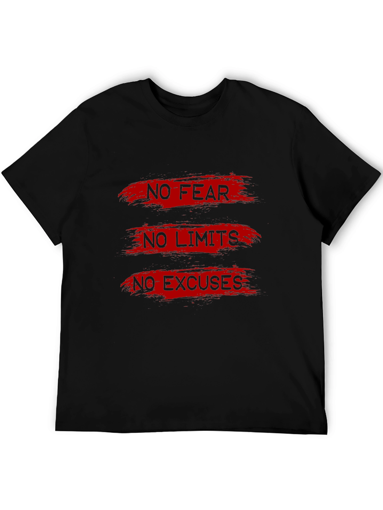 Motivational T-Shirt: No Fear Limits Excuses - Black
