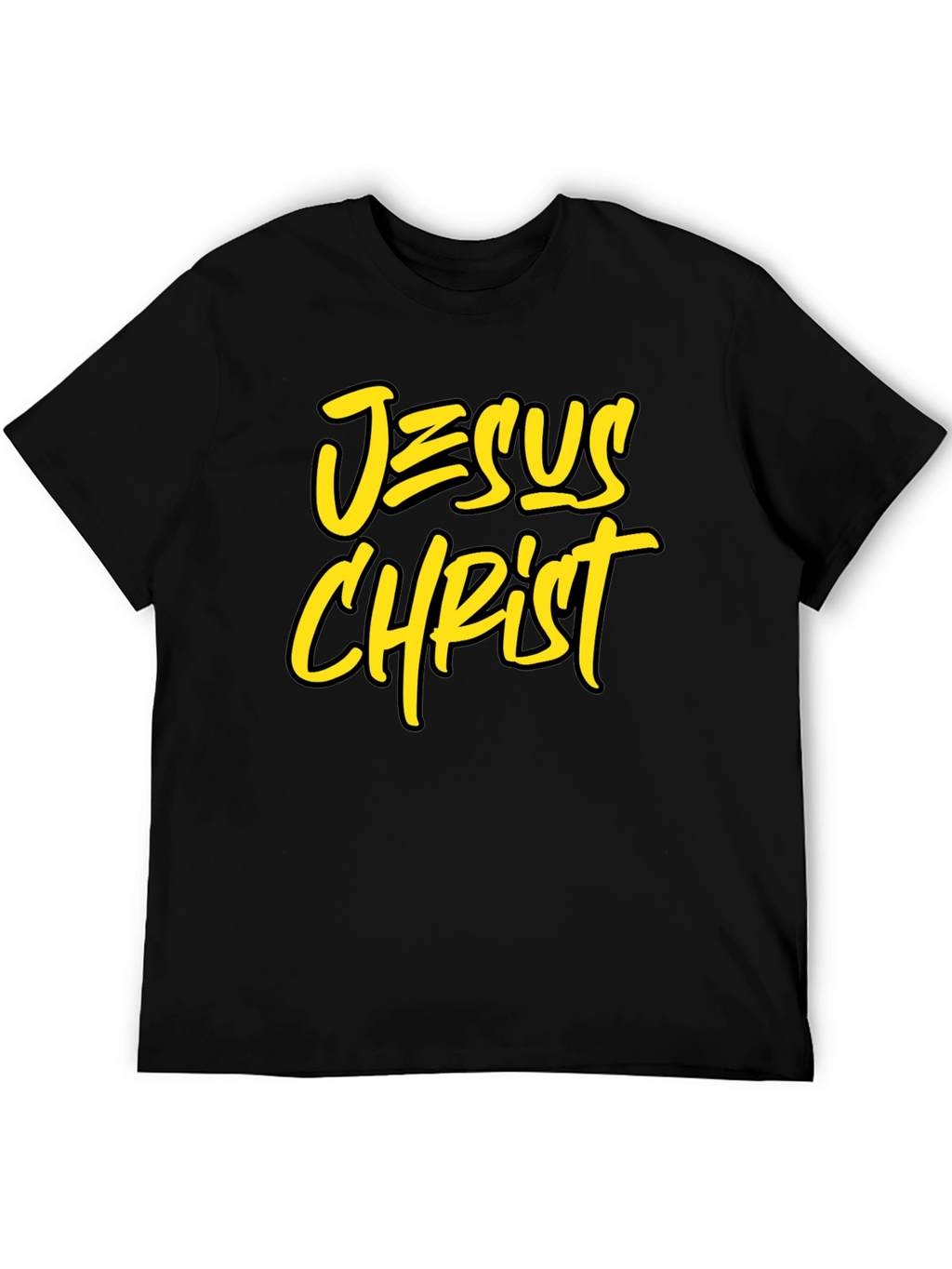 Jesus Christ Graphic Tee - Black Cotton Blend