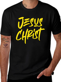 Jesus Christ Graphic Tee - Black Cotton Blend