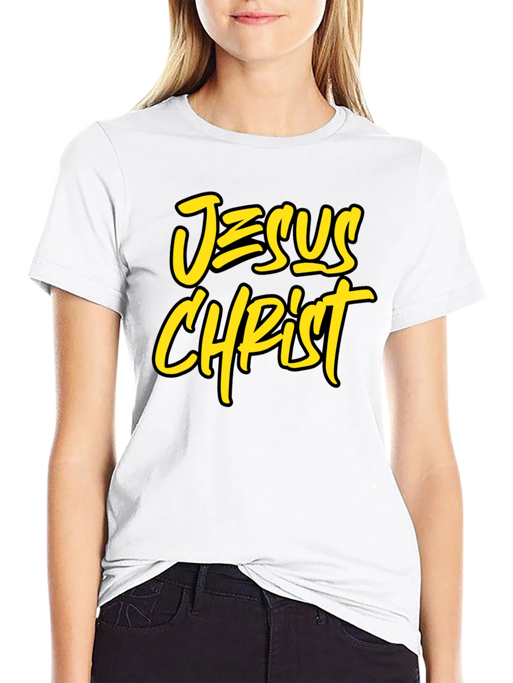 Jesus Christ Graphic Tee - Black Cotton Blend