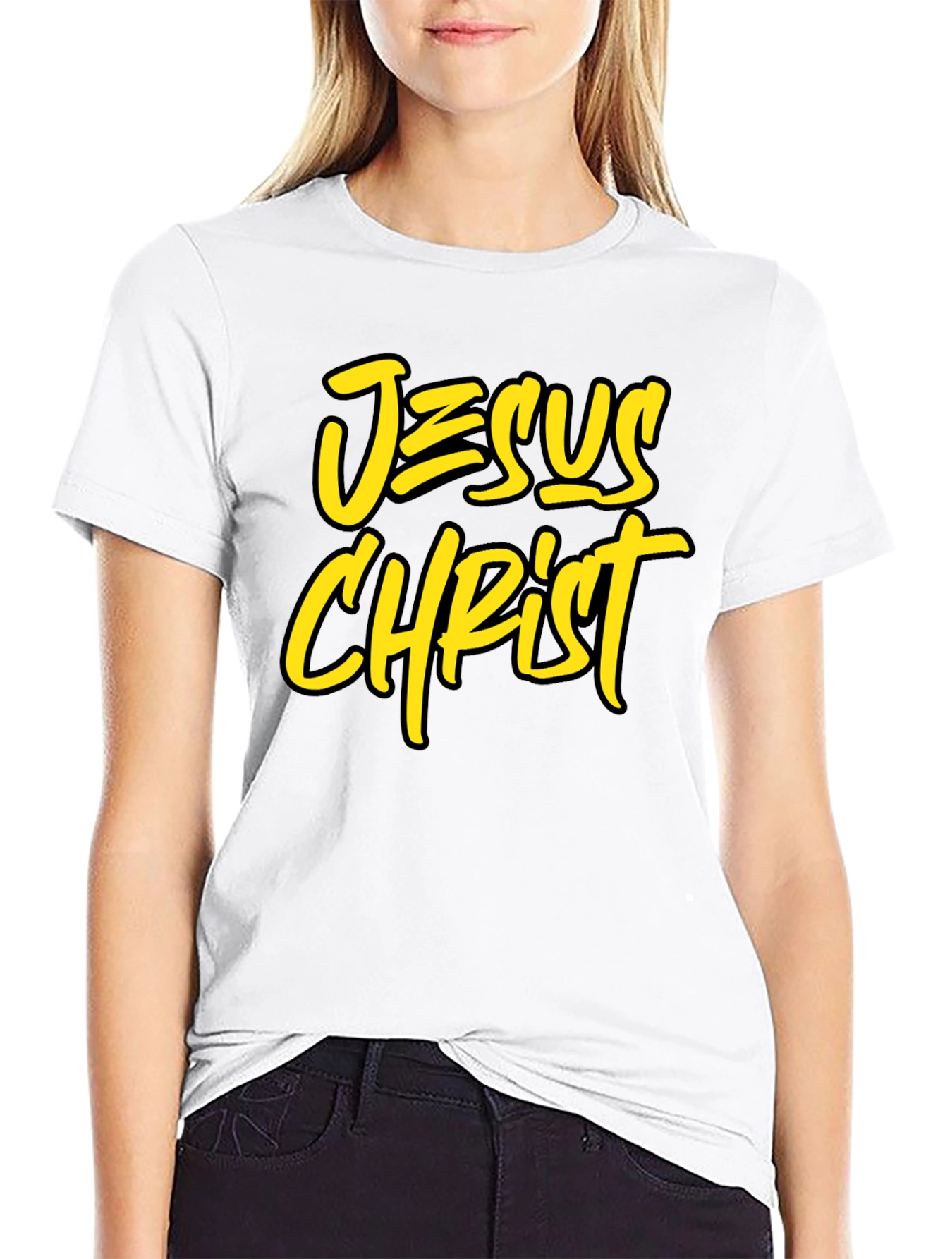 Jesus Christ Graphic Tee - Black Cotton Blend