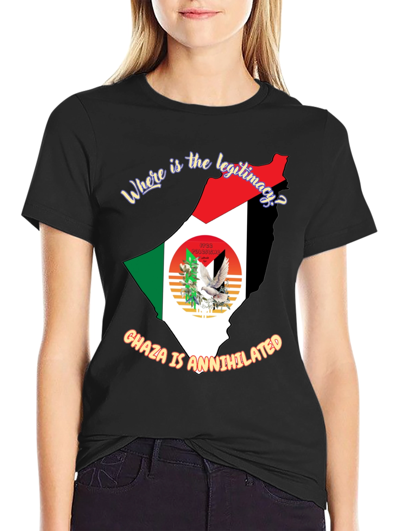 Palestine Map T-Shirt - Freedom for Gaza