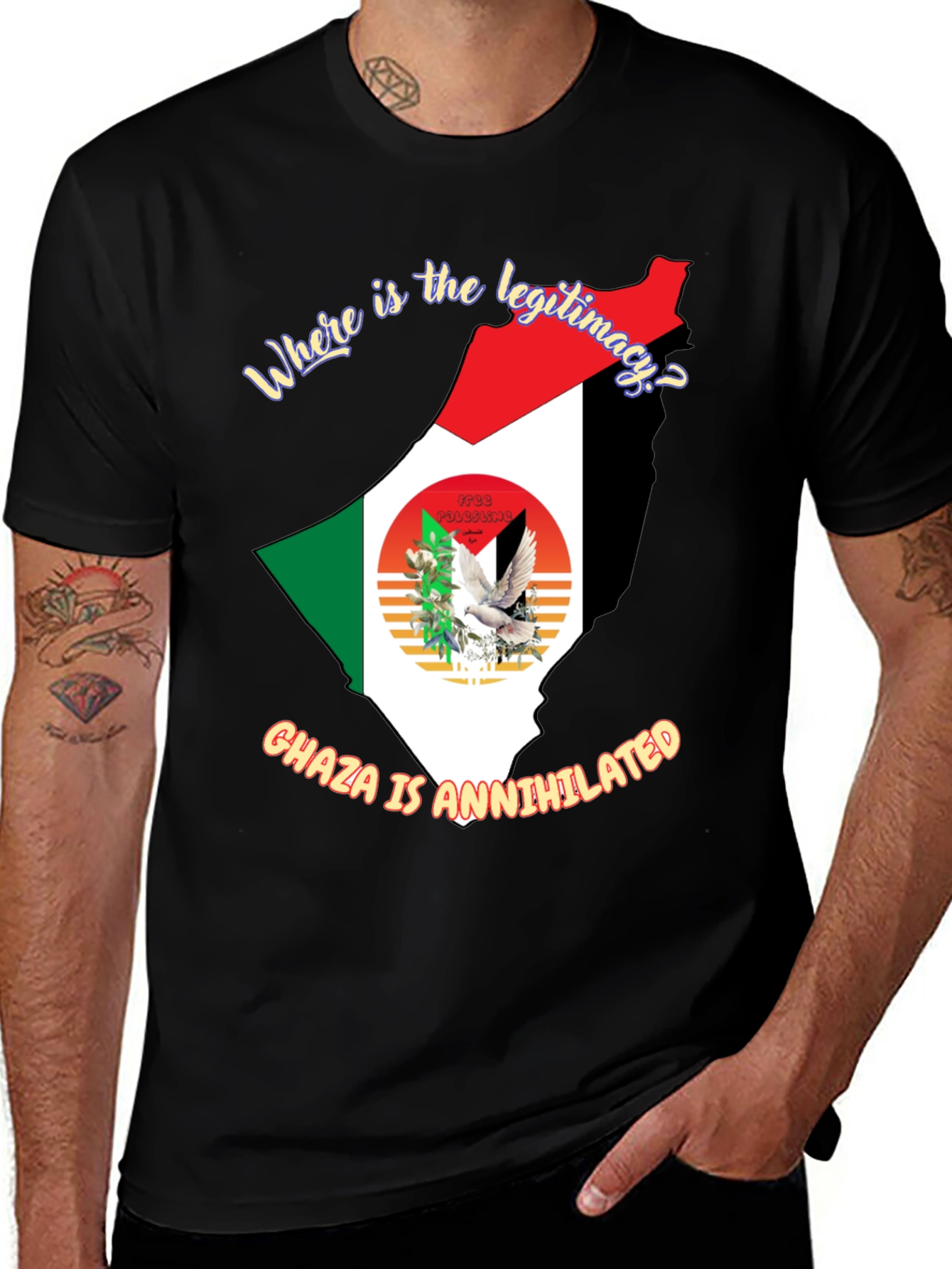 Palestine Map T-Shirt - Freedom for Gaza