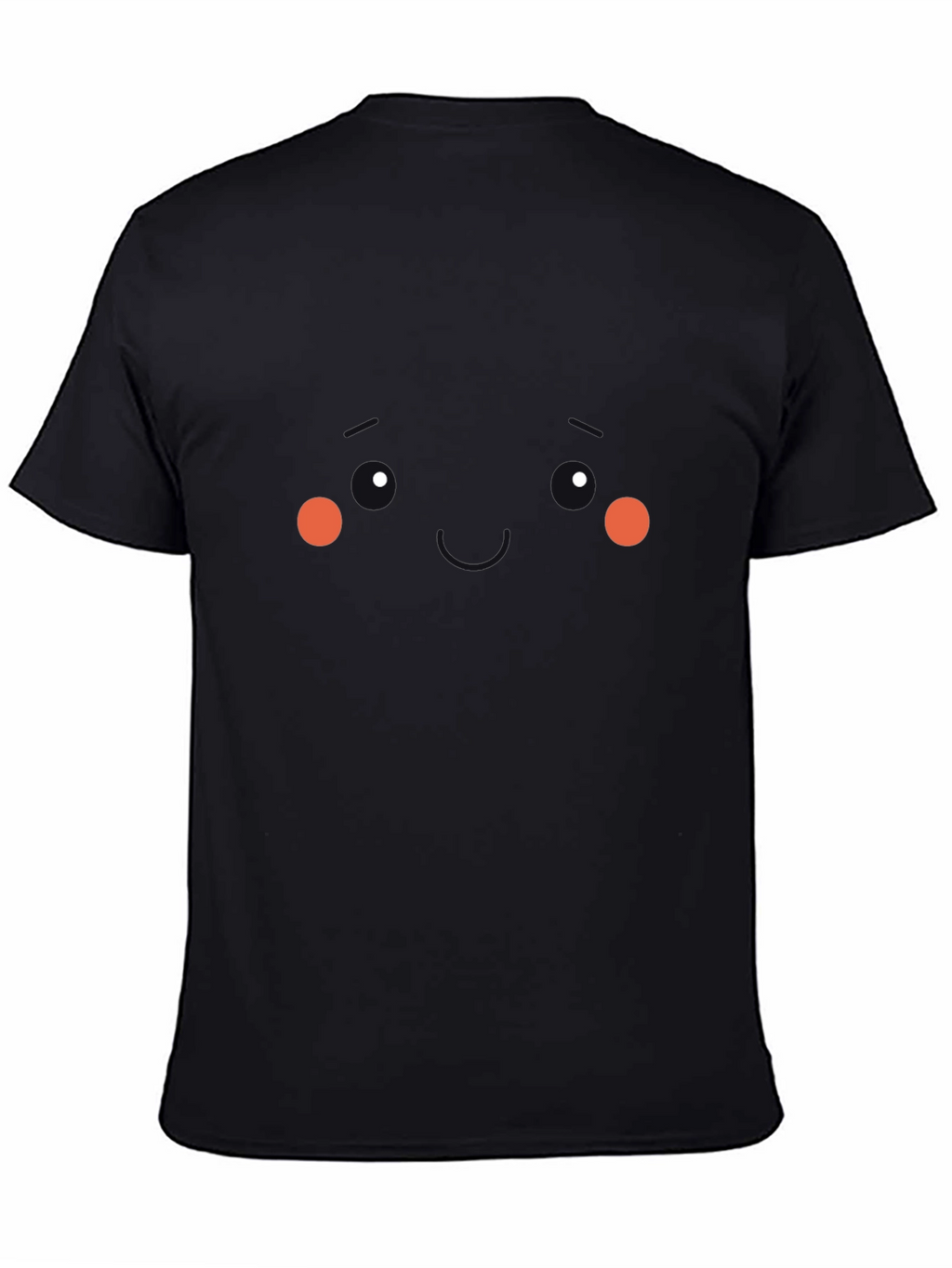 Cute Kawaii Face Black T-Shirt