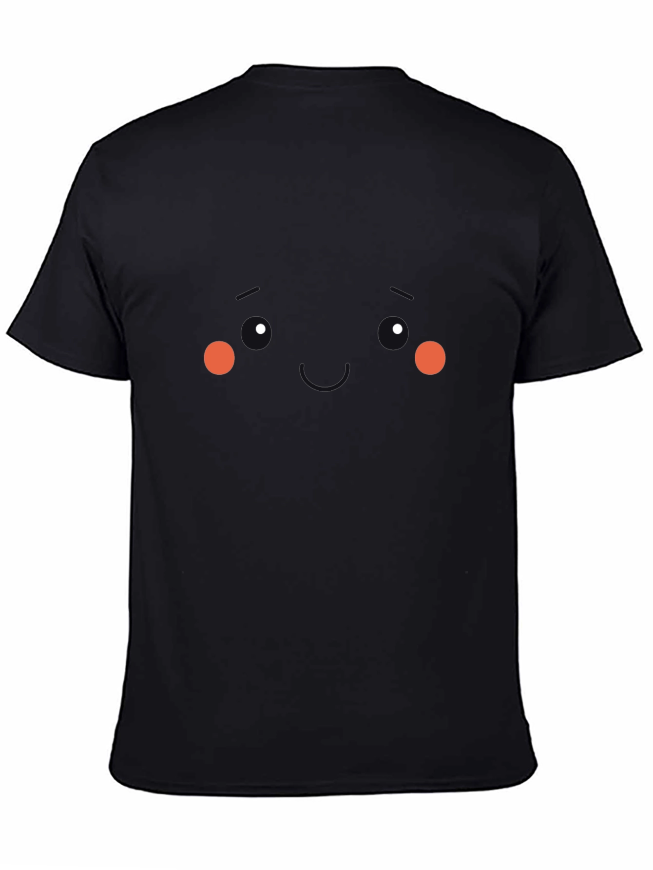 Cute Kawaii Face Black T-Shirt