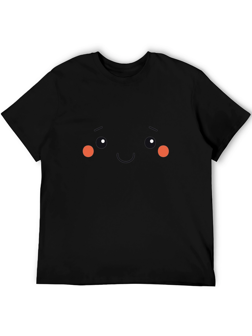 Cute Kawaii Face Black T-Shirt