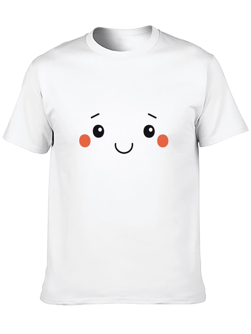 Cute Kawaii Face Black T-Shirt