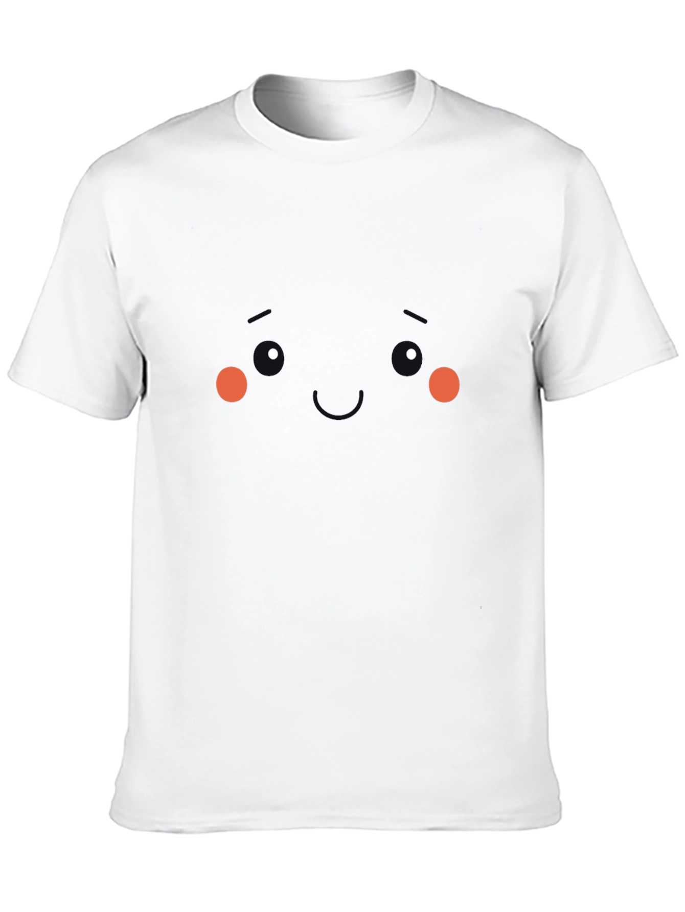 Cute Kawaii Face Black T-Shirt