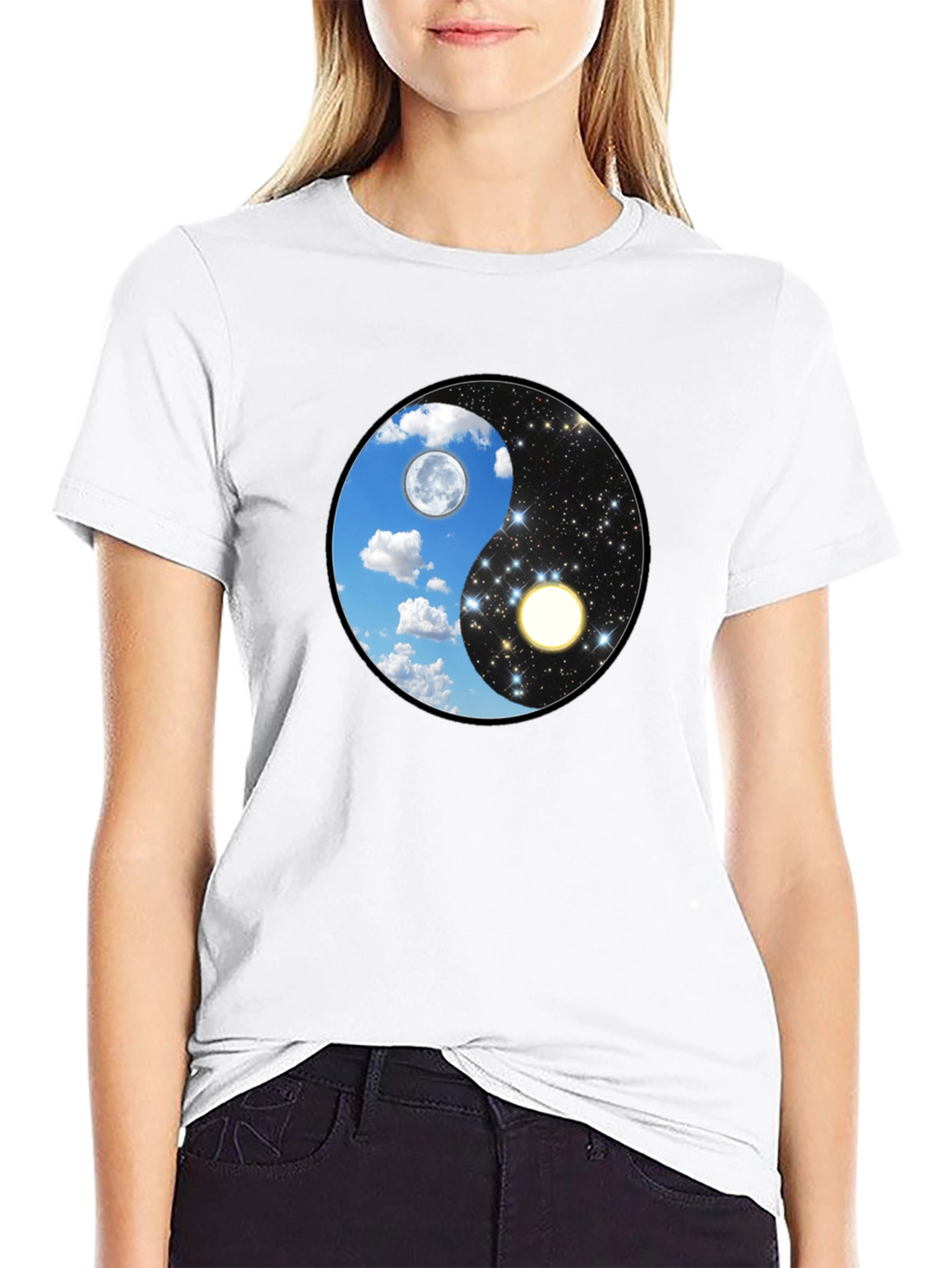 Yin Yang Day & Night Graphic T-Shirt