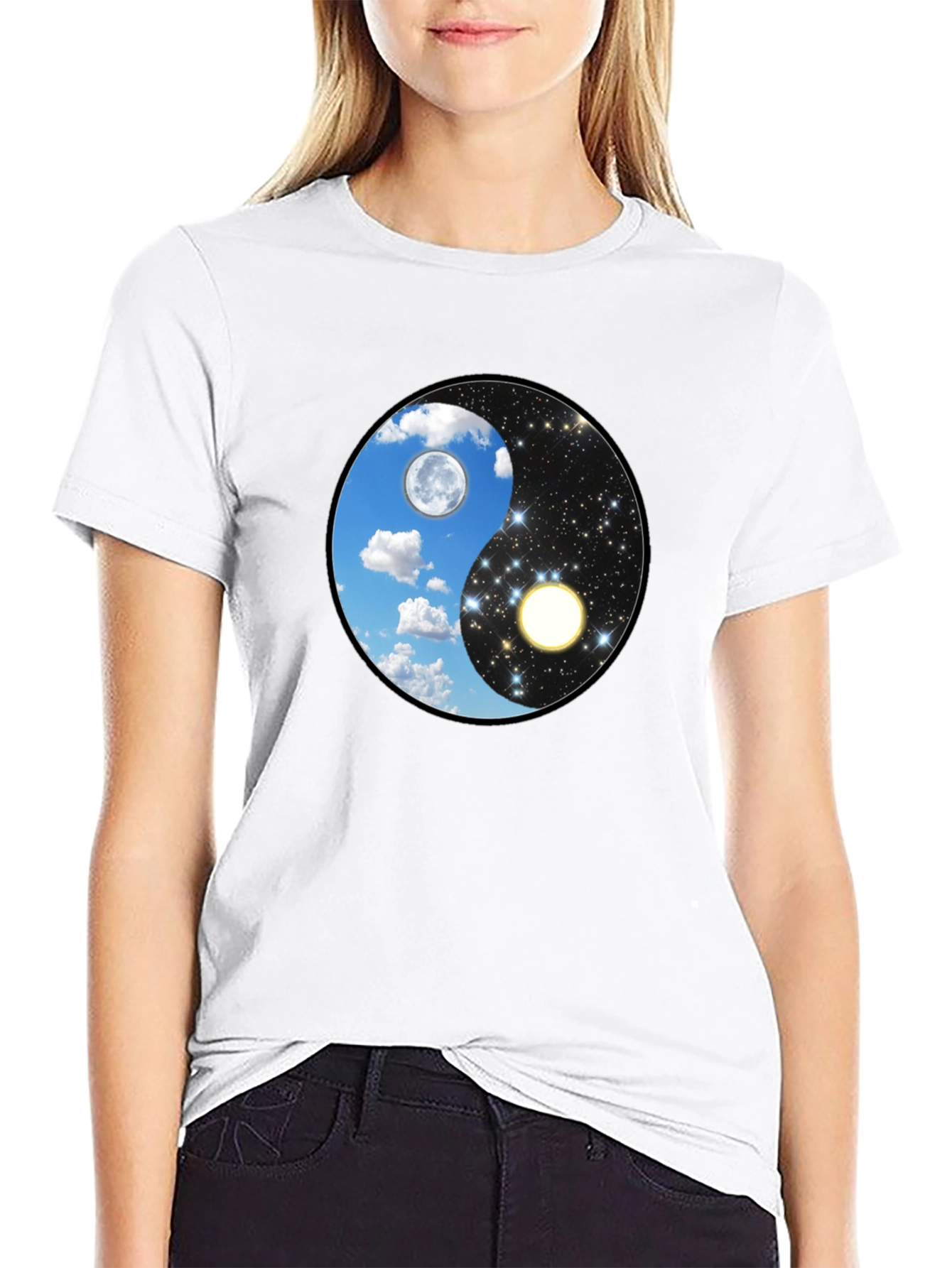 Yin Yang Day & Night Graphic T-Shirt