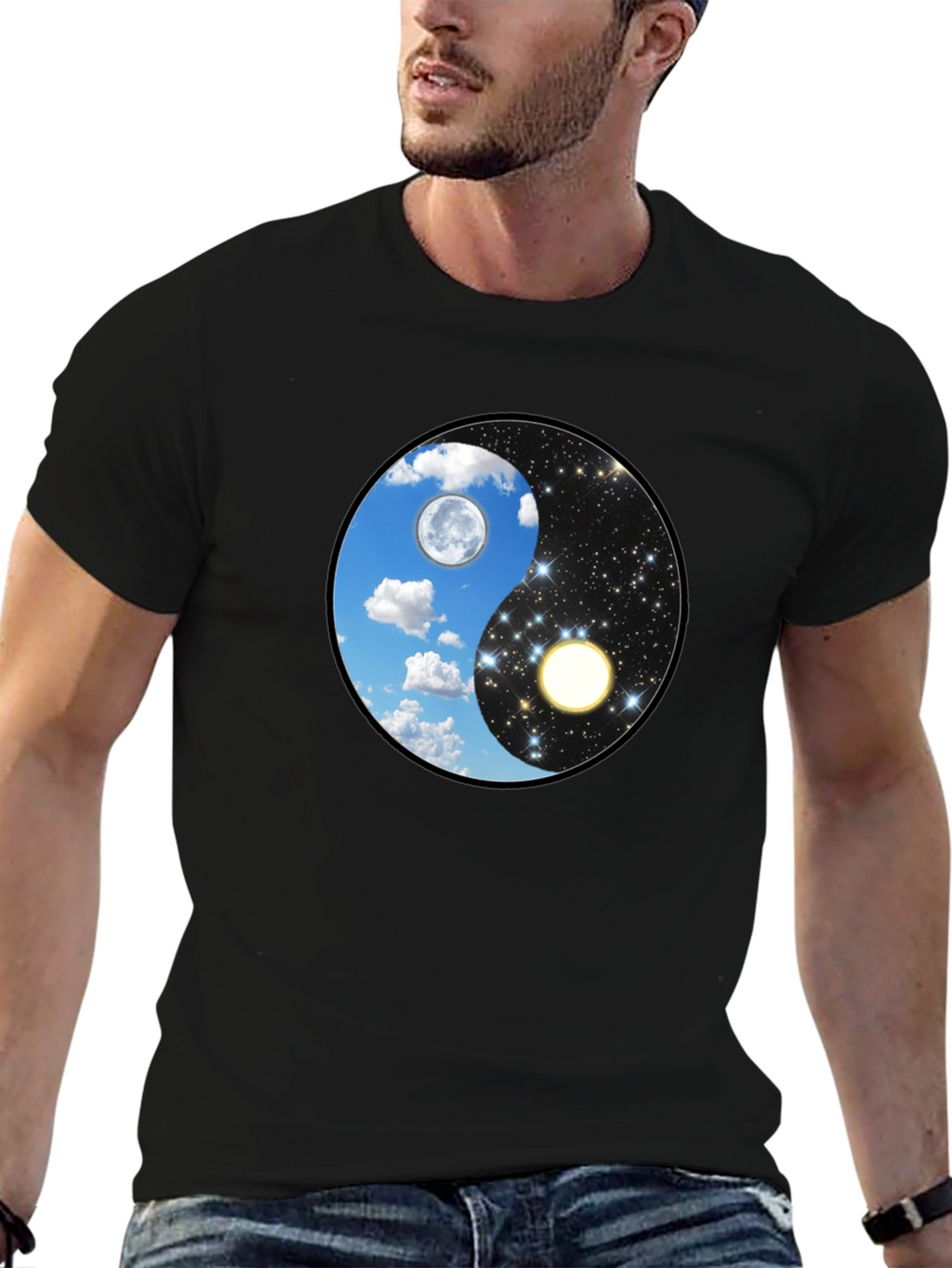 Yin Yang Day & Night Graphic T-Shirt