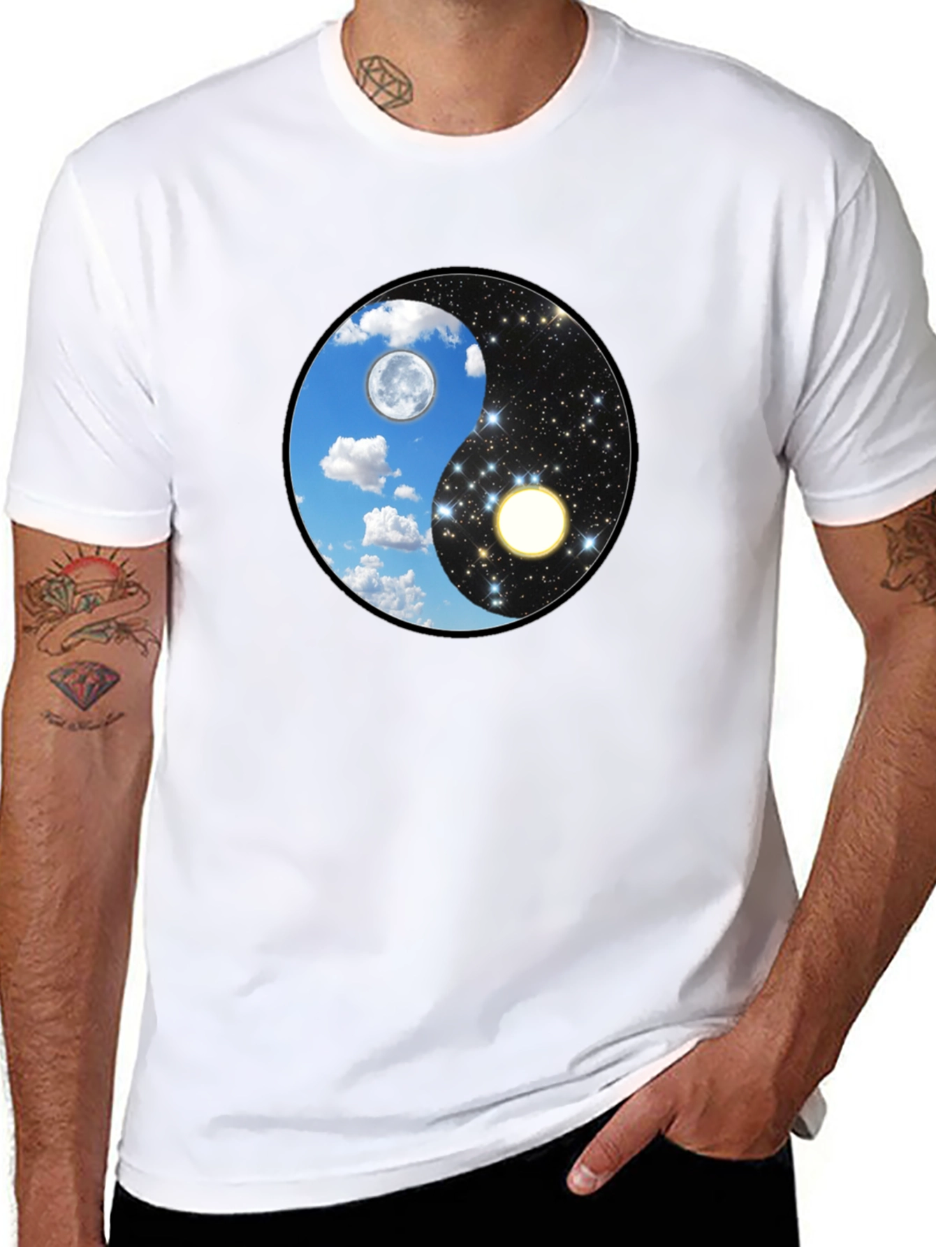 Yin Yang Day & Night Graphic T-Shirt