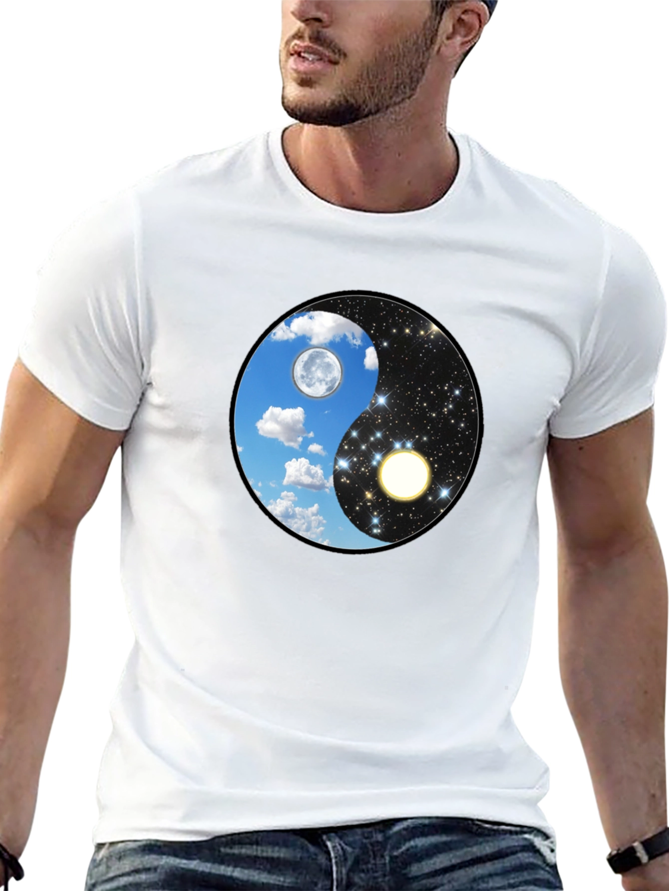 Yin Yang Day & Night Graphic T-Shirt