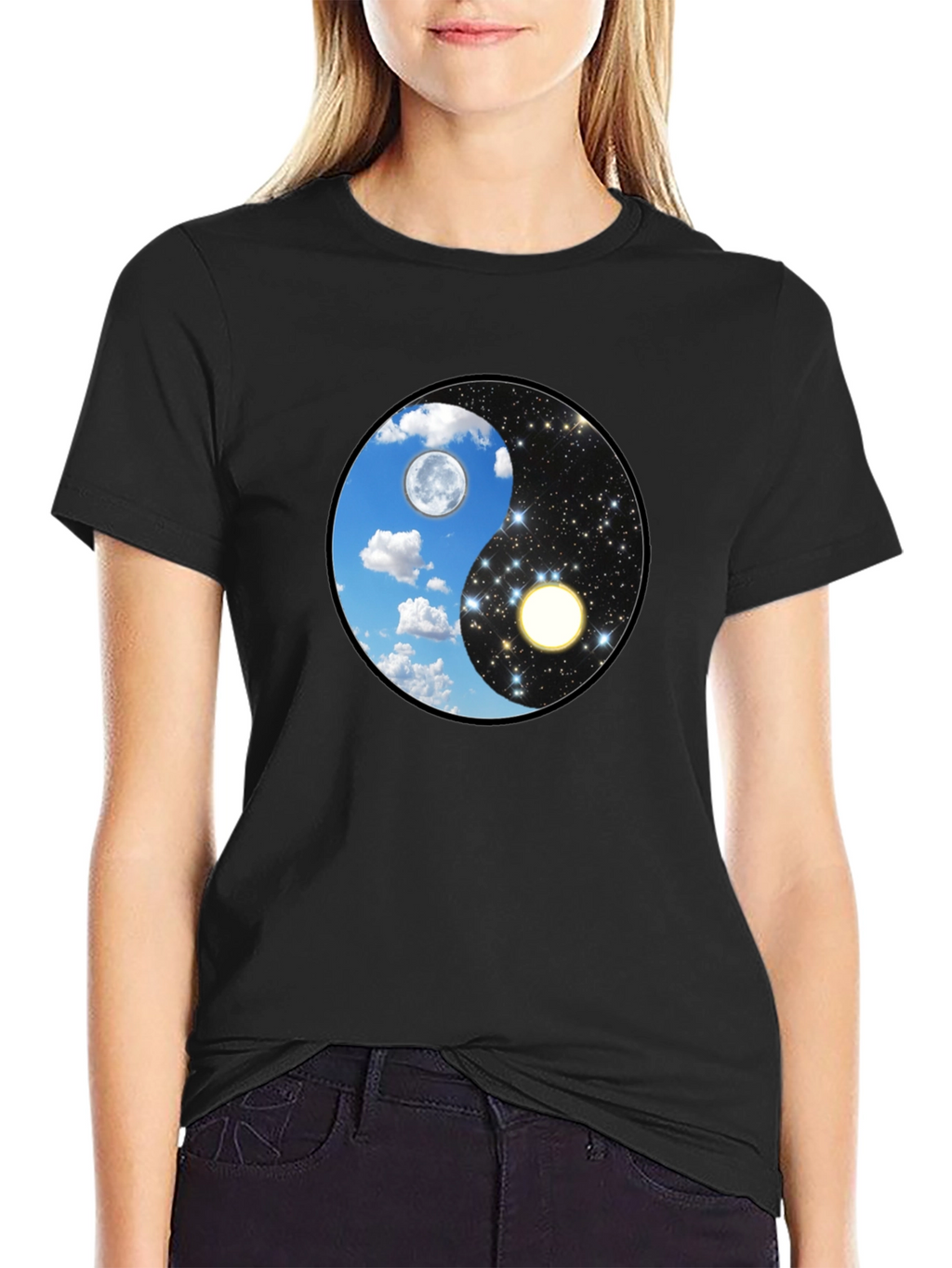 Yin Yang Day & Night Graphic T-Shirt