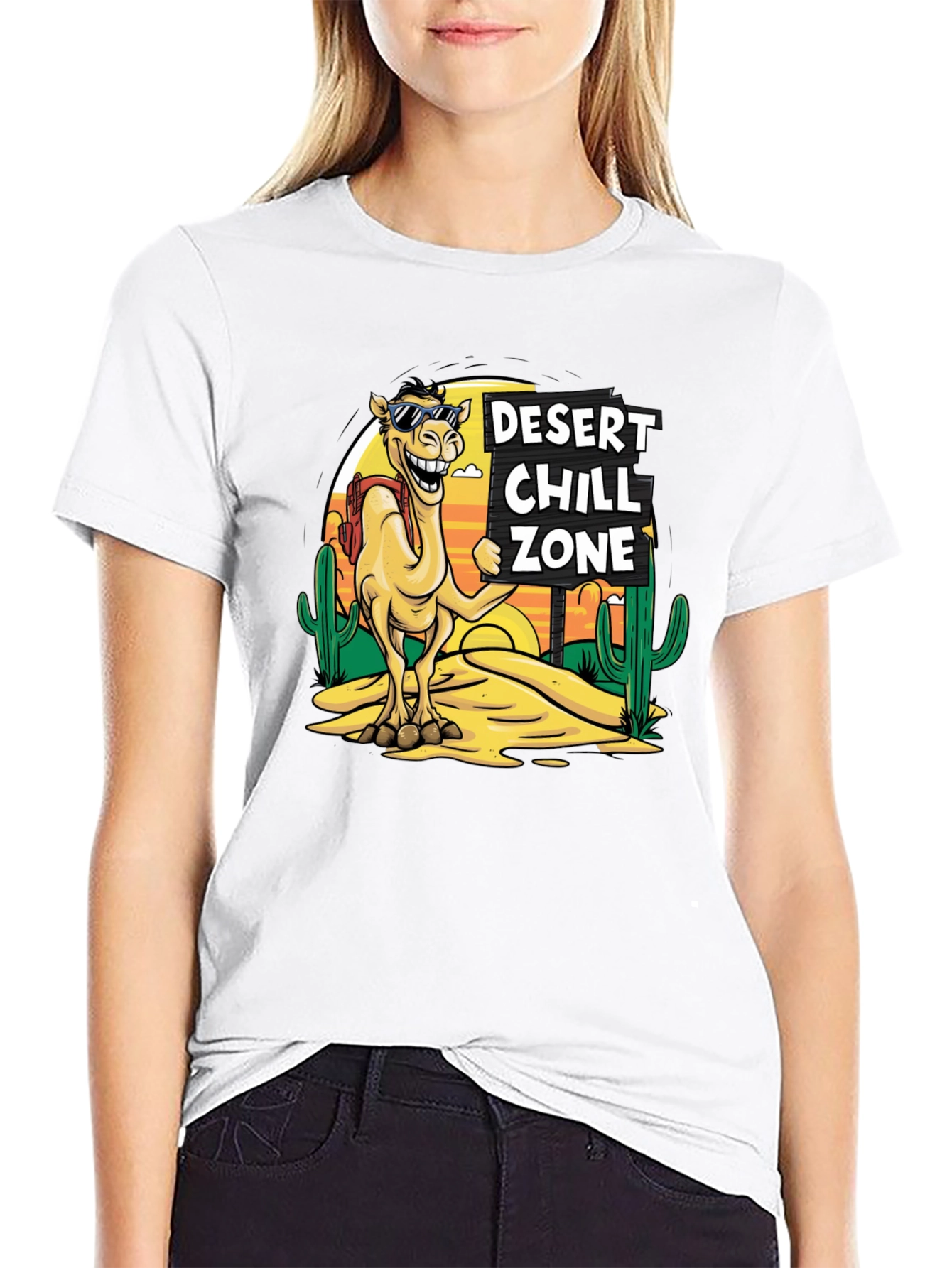 Desert Chill Zone Camel T-Shirt - Black