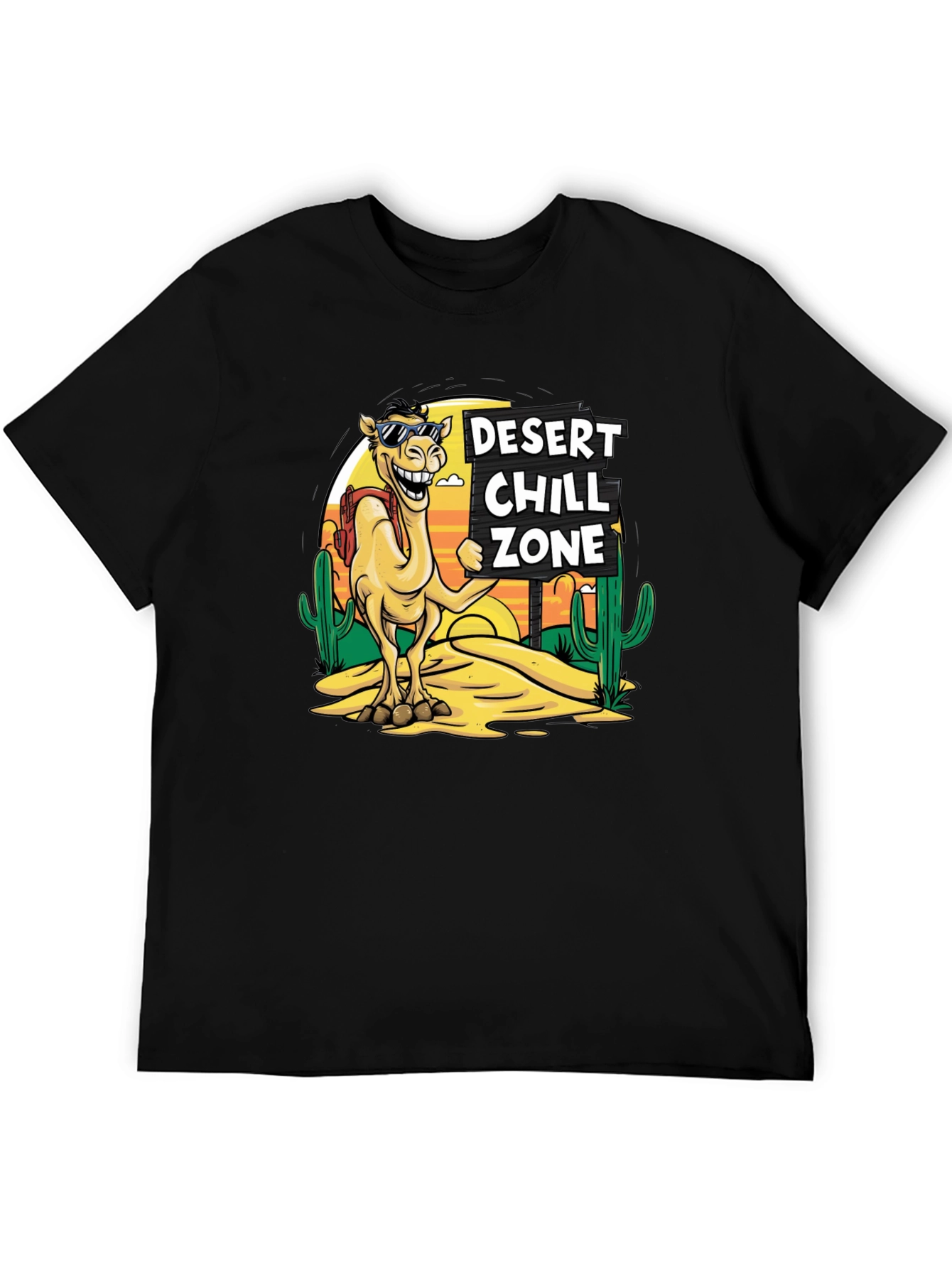Desert Chill Zone Camel T-Shirt - Black