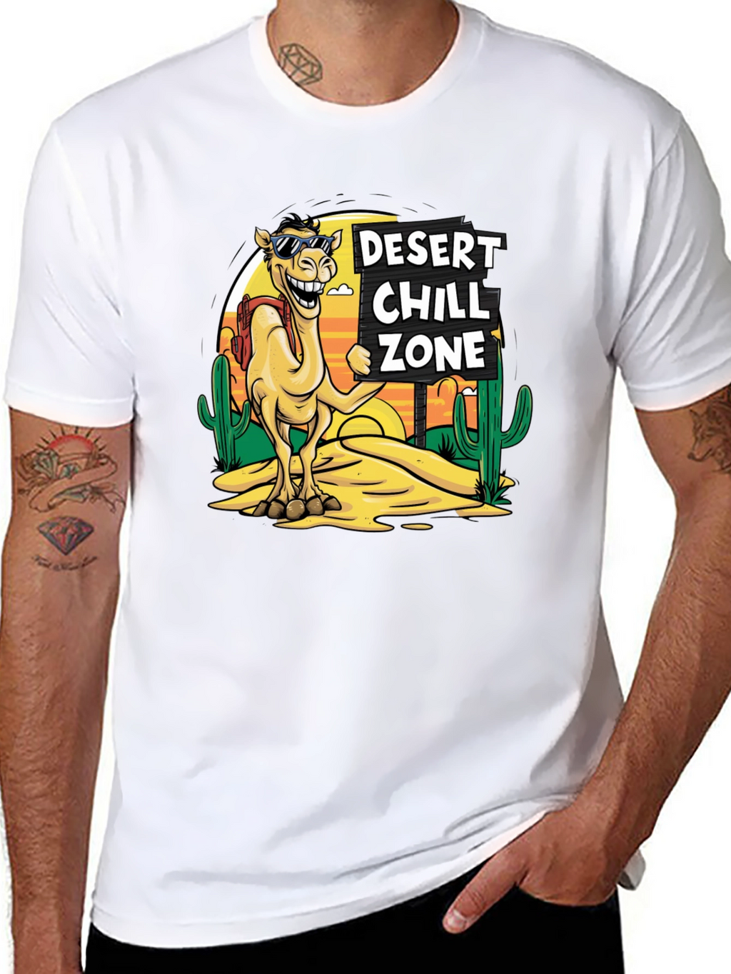 Desert Chill Zone Camel T-Shirt - Black