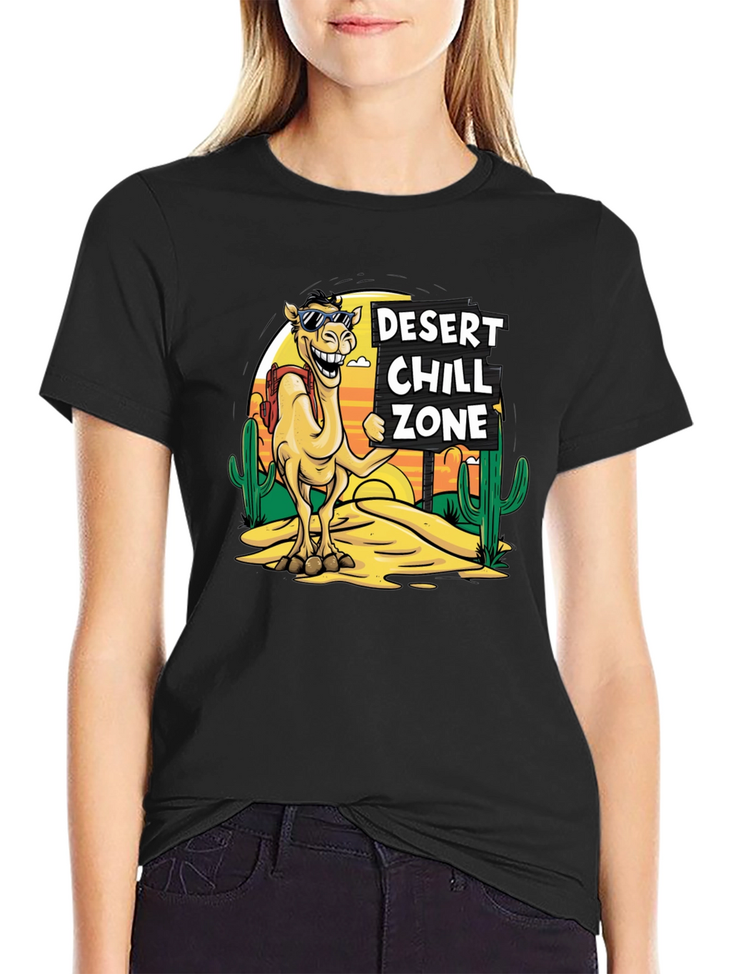 Desert Chill Zone Camel T-Shirt - Black