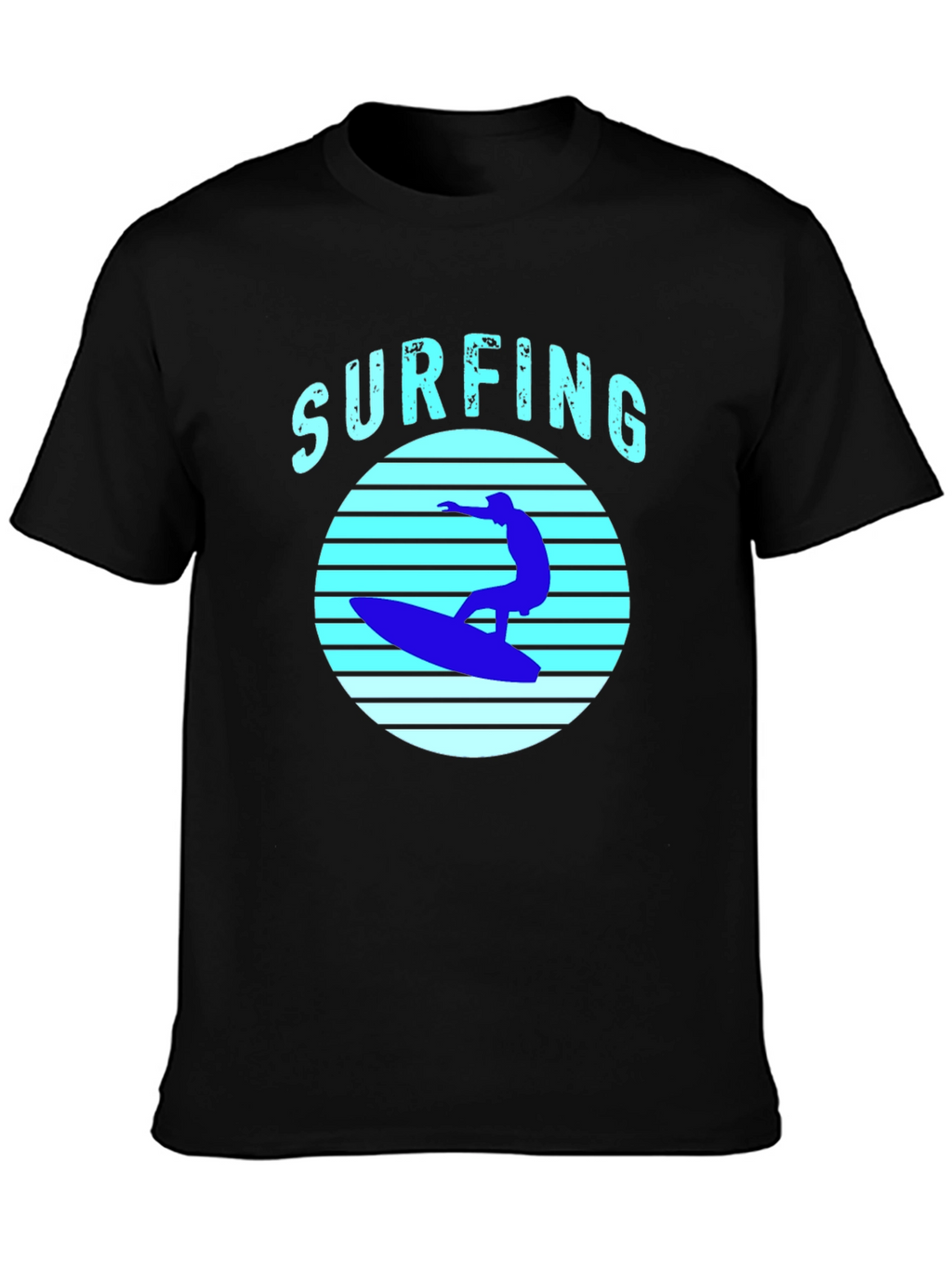 Surfing T-Shirt - Black Surf Graphic Tee