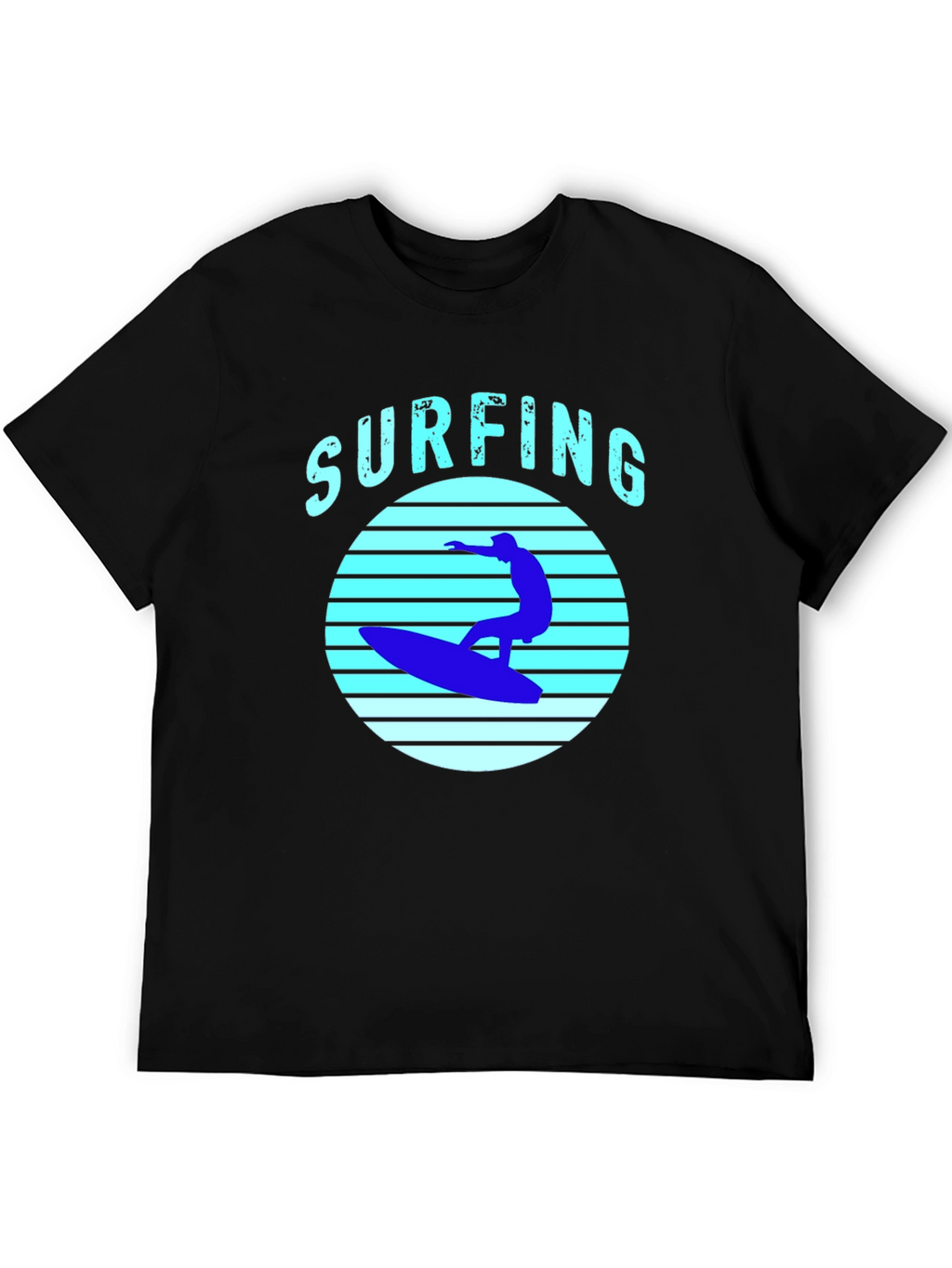Surfing T-Shirt - Black Surf Graphic Tee