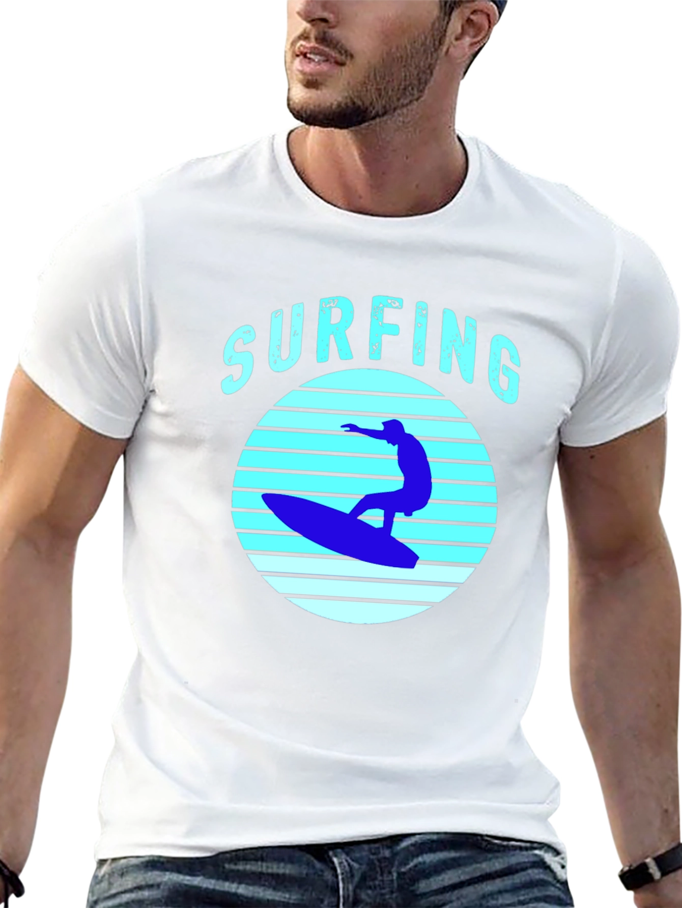 Surfing T-Shirt - Black Surf Graphic Tee