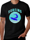 Surfing T-Shirt - Black Surf Graphic Tee