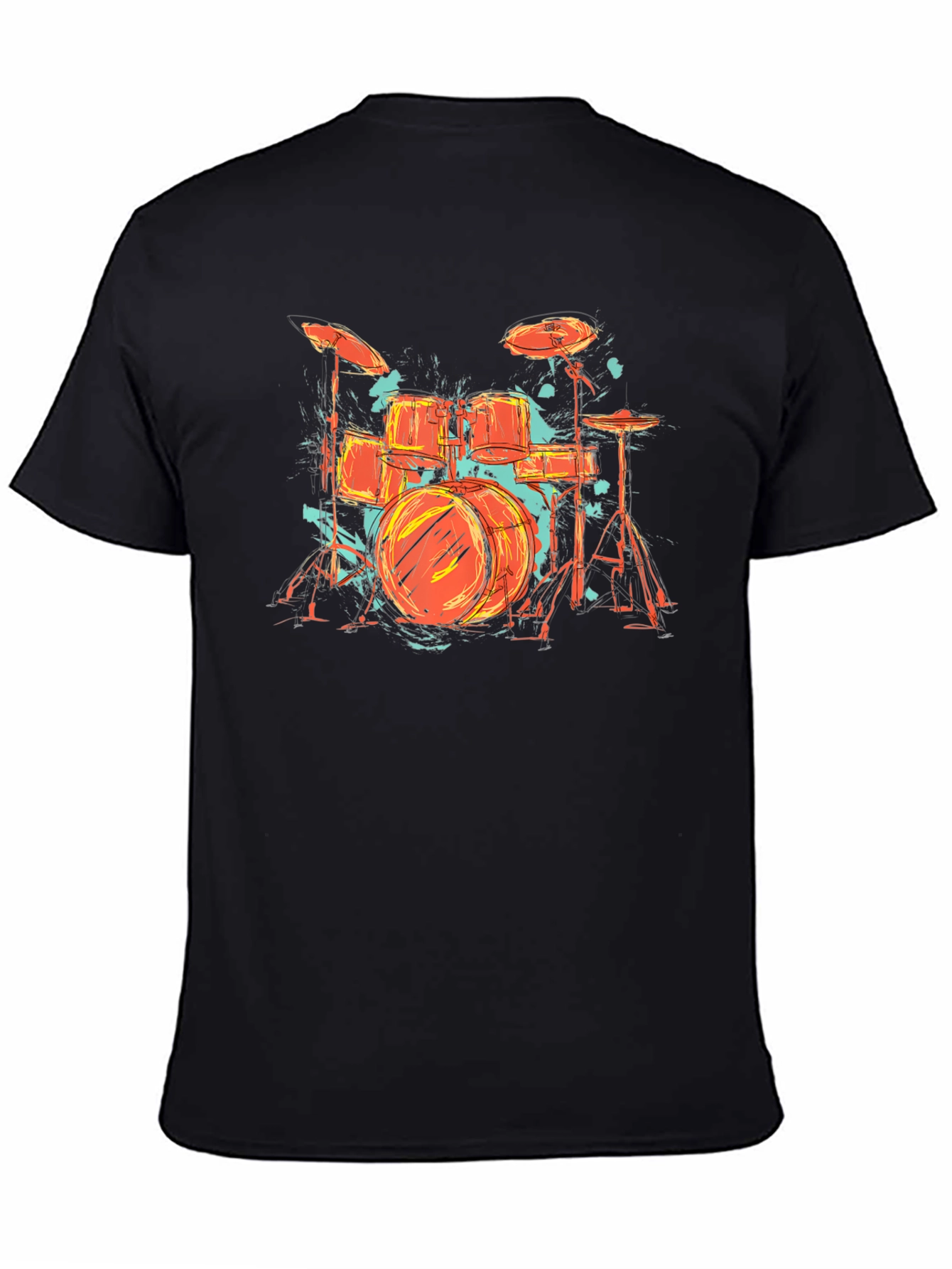Drum Set Graphic Tee - Band Lovers Black T-Shirt