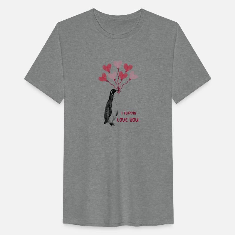 I Flippin' Love You. Penguin Love With Balloons