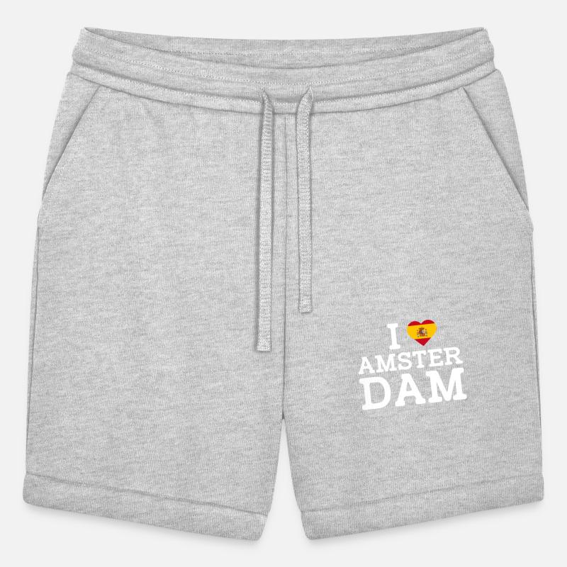 I Love Amsterdam Madrid Spain Heart Flag Lover