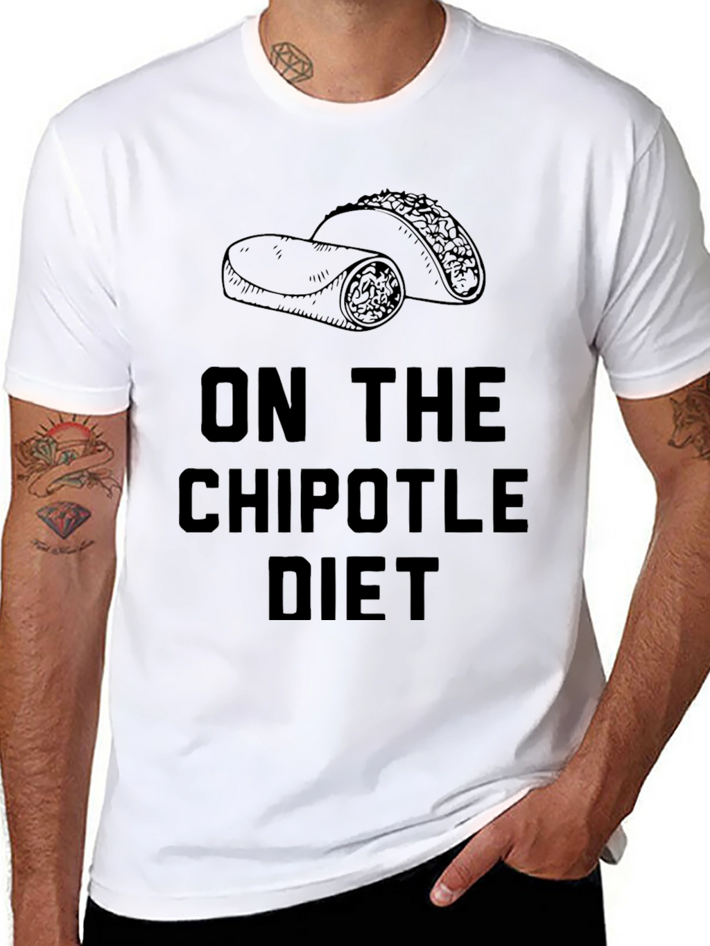 Chipotle Diet Black T-Shirt Burrito Taco