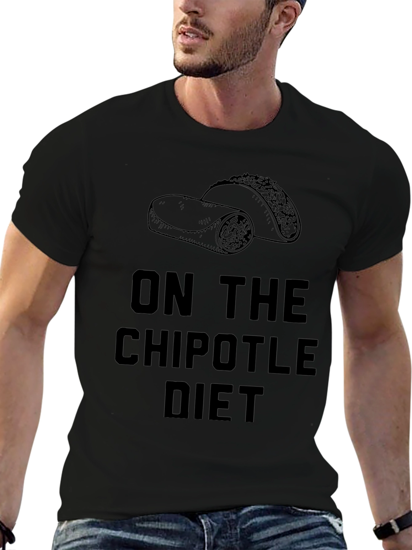 Chipotle Diet Black T-Shirt Burrito Taco