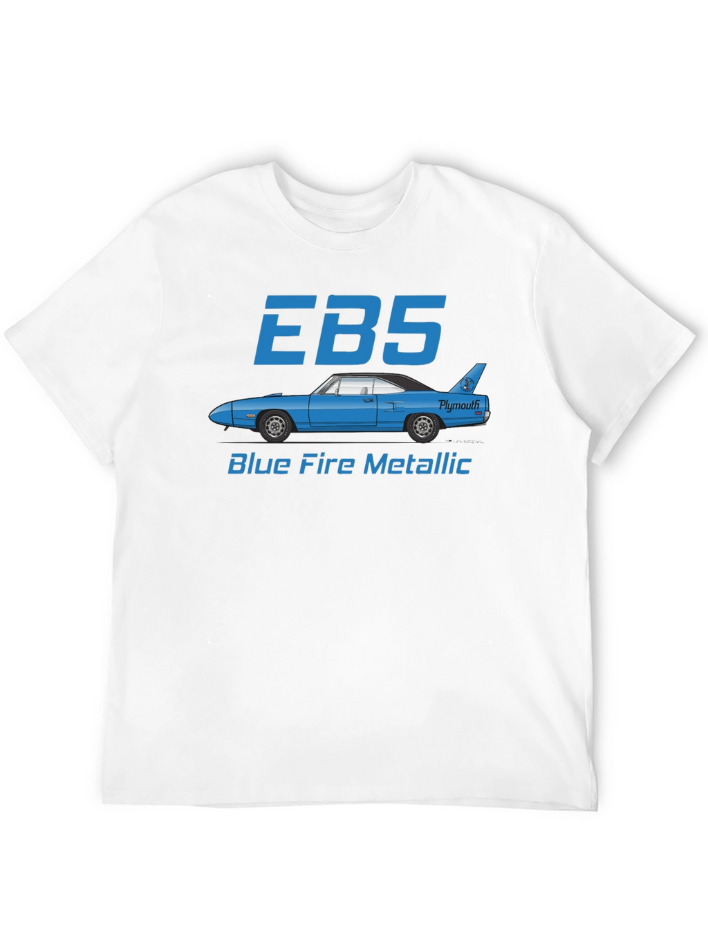 EBS Blue Fire Metallic Car Graphic T-Shirt