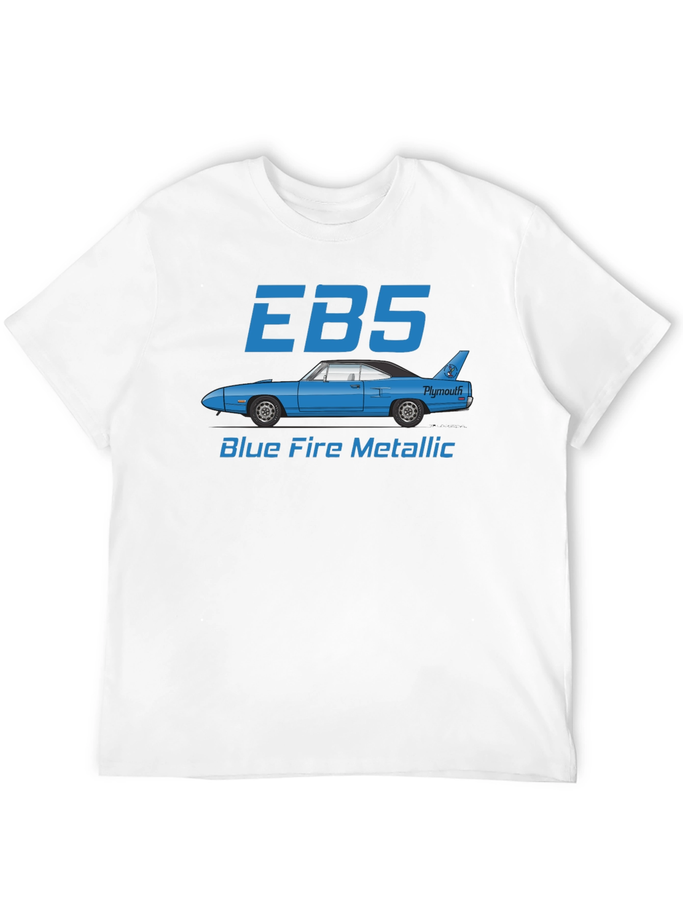 EBS Blue Fire Metallic Car Graphic T-Shirt