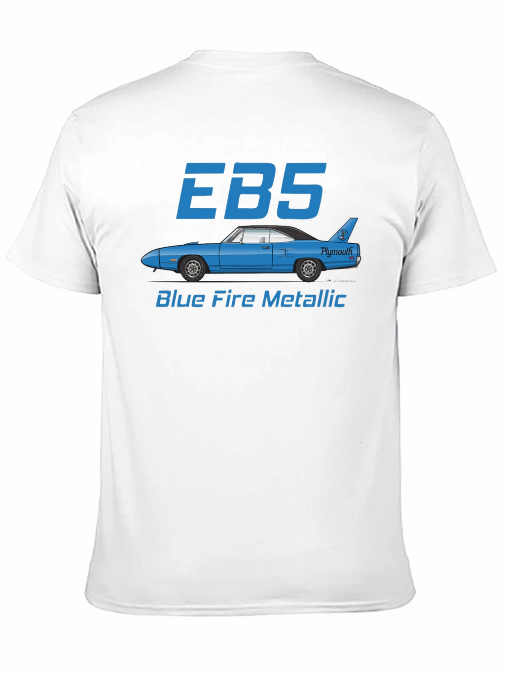 EBS Blue Fire Metallic Car Graphic T-Shirt