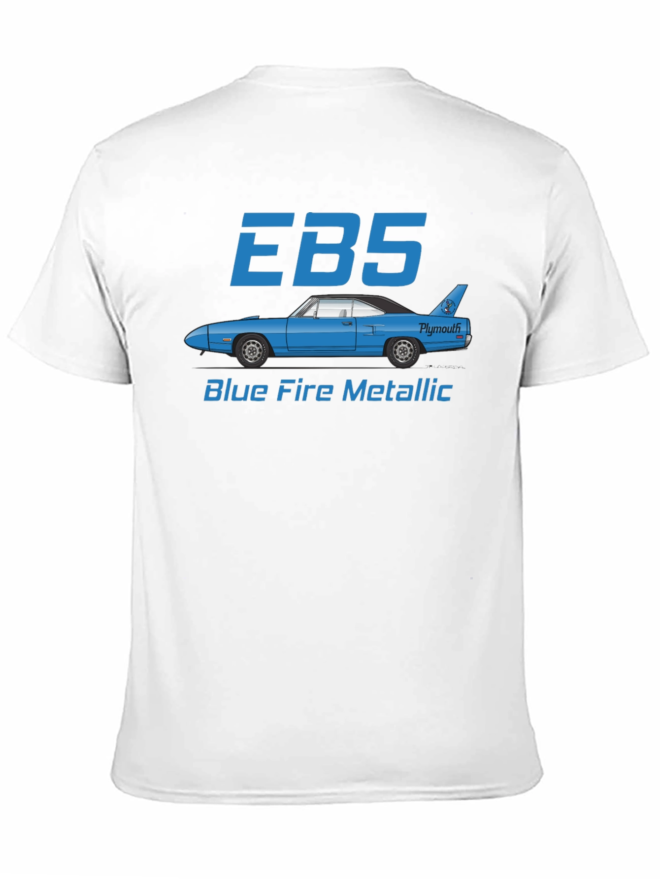 EBS Blue Fire Metallic Car Graphic T-Shirt