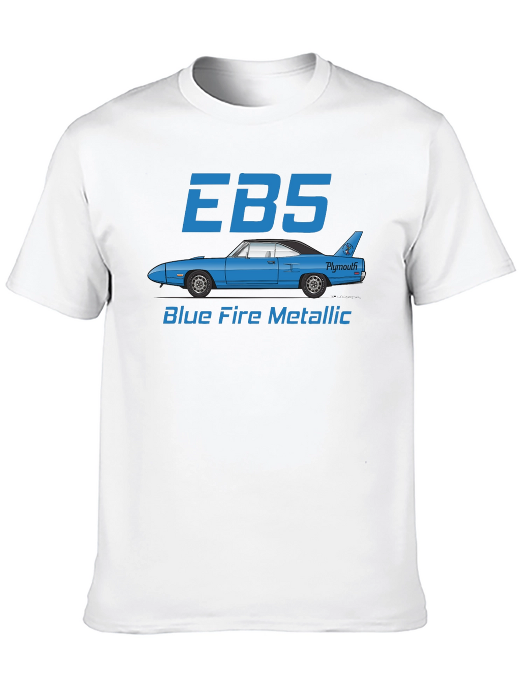 EBS Blue Fire Metallic Car Graphic T-Shirt