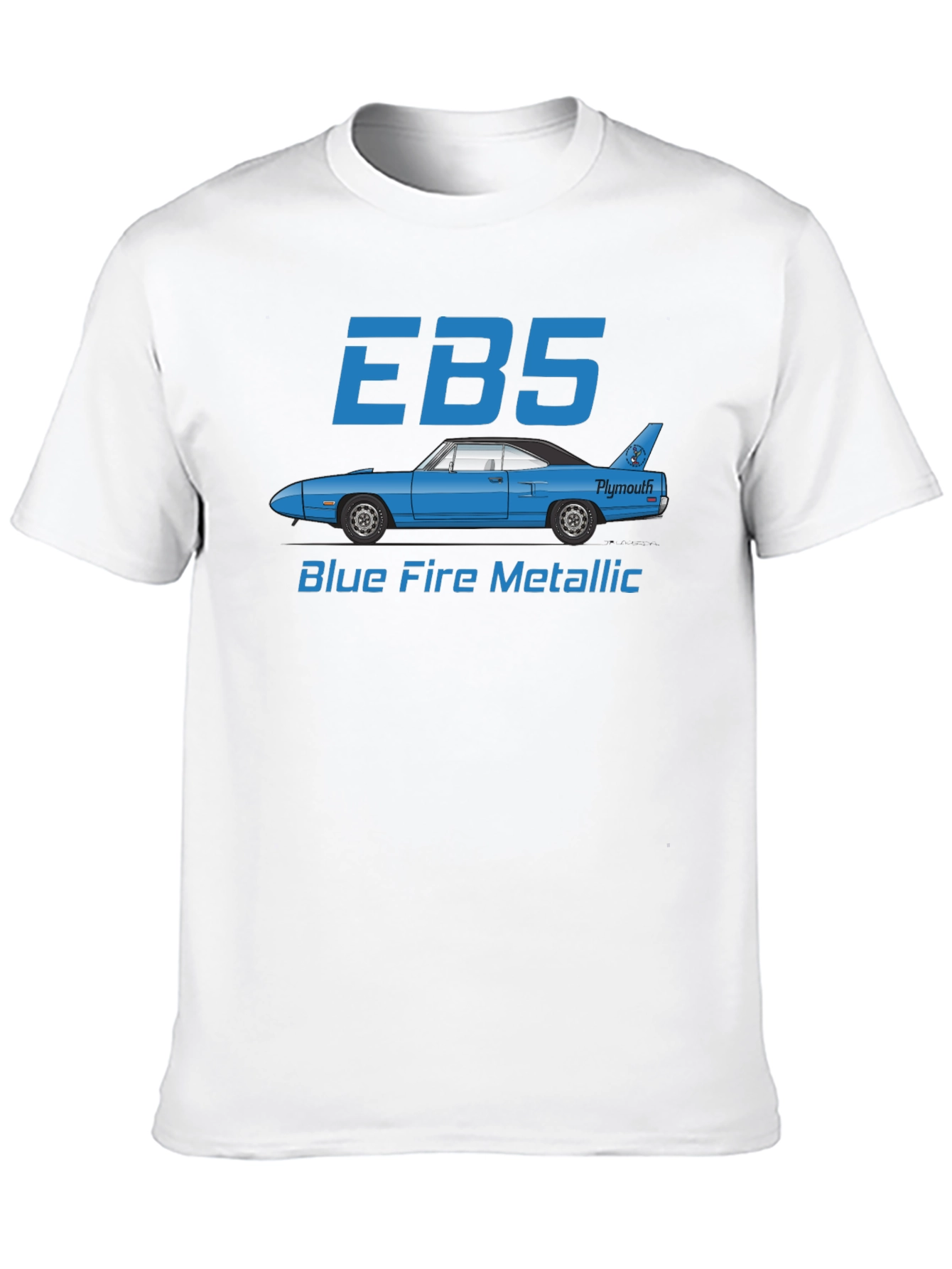EBS Blue Fire Metallic Car Graphic T-Shirt