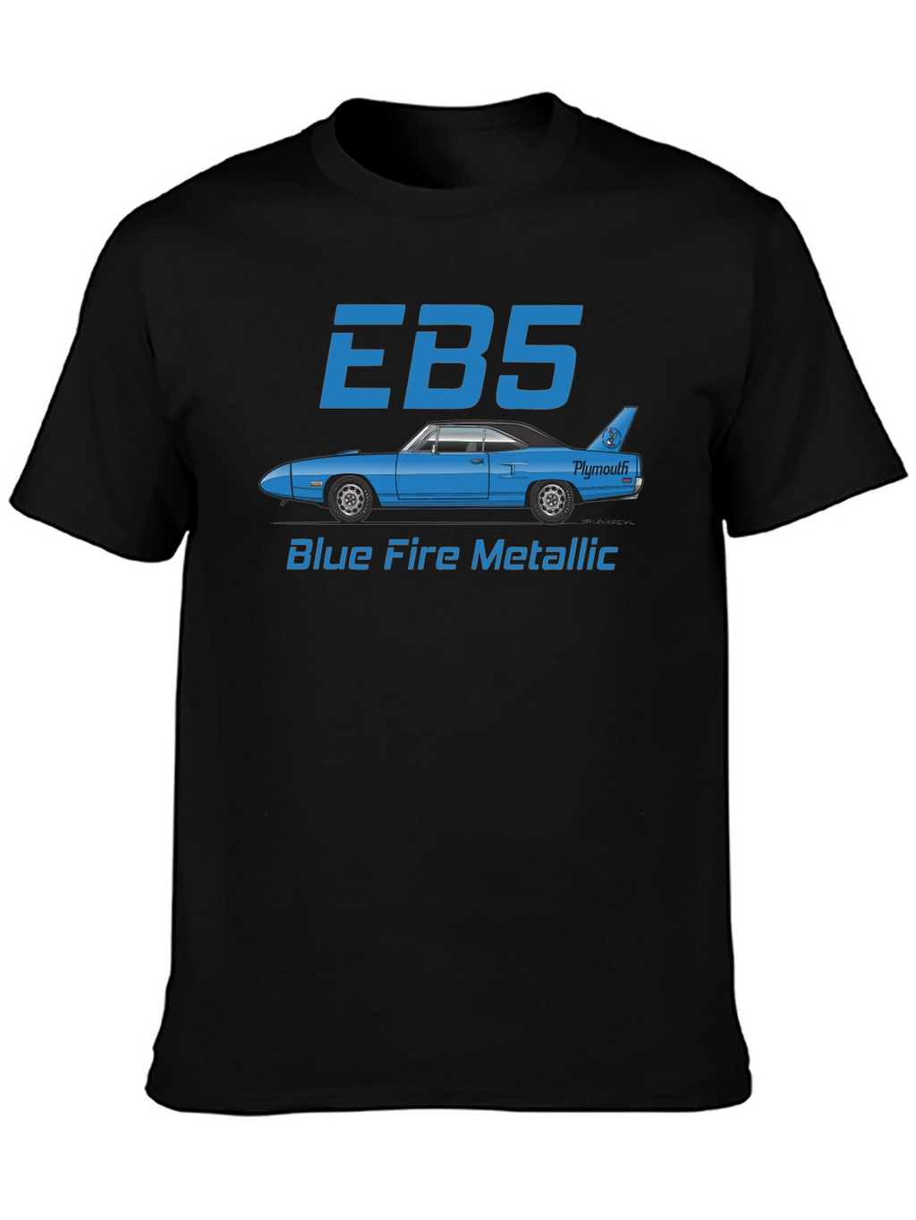 EBS Blue Fire Metallic Car Graphic T-Shirt
