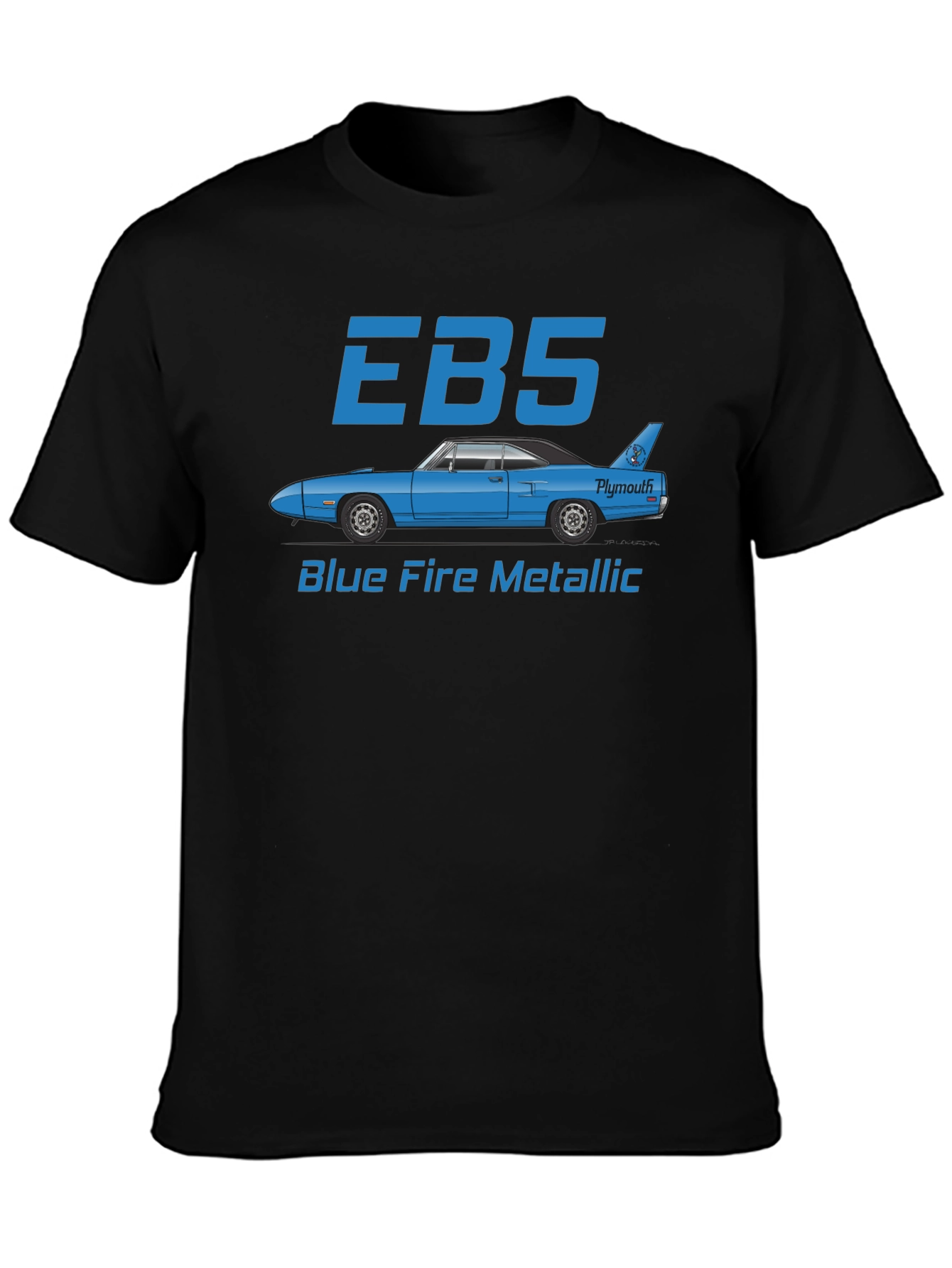 EBS Blue Fire Metallic Car Graphic T-Shirt