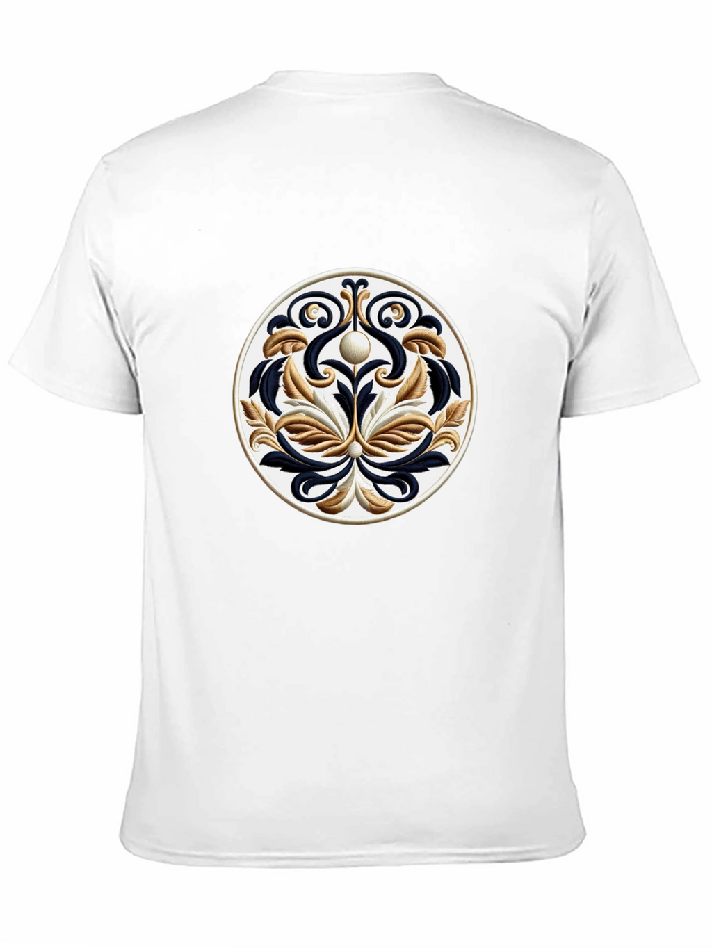 Black T-Shirt with Ornamental Circle Design