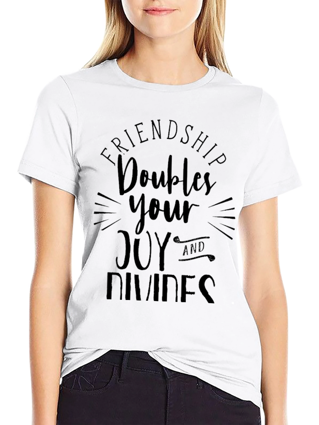 Friendship Doubles Joy Mens Black Graphic Tee