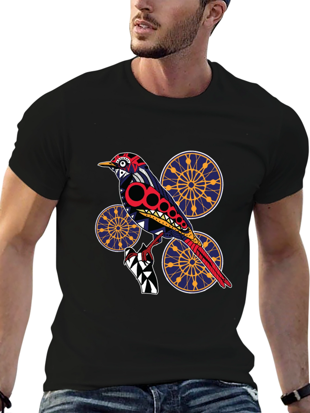 Bird Graphic Black T-Shirt