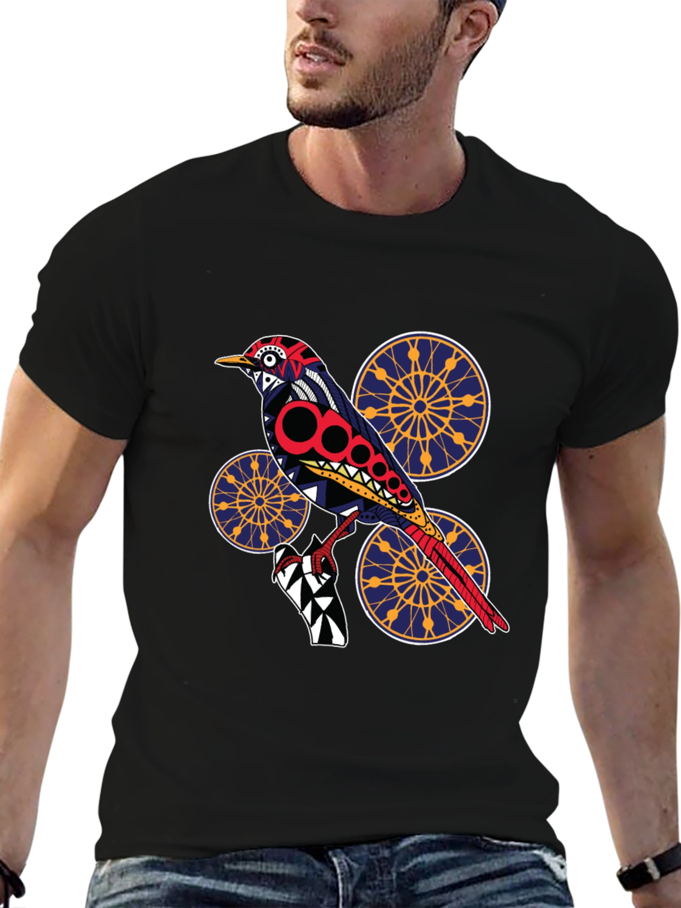 Bird Graphic Black T-Shirt