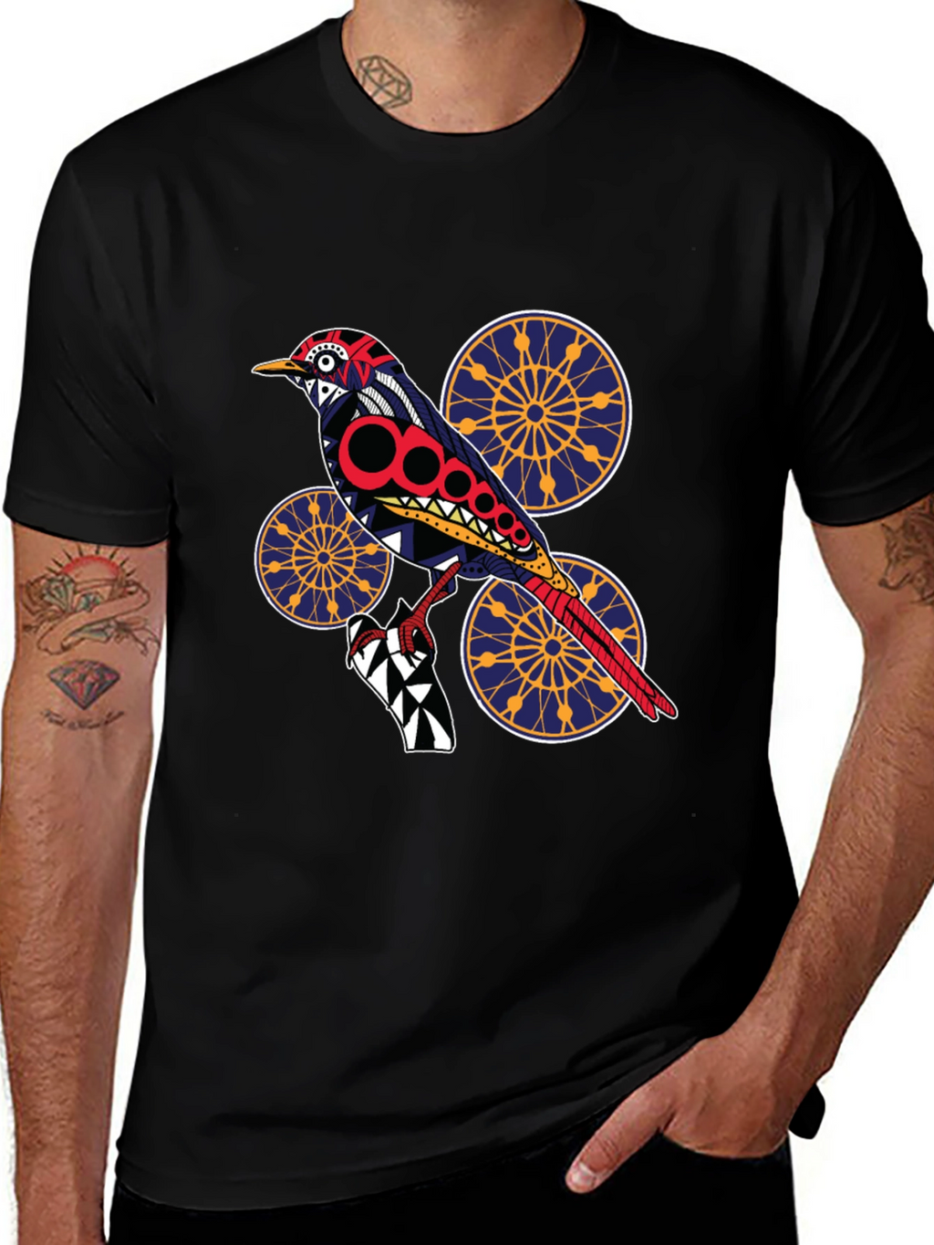 Bird Graphic Black T-Shirt