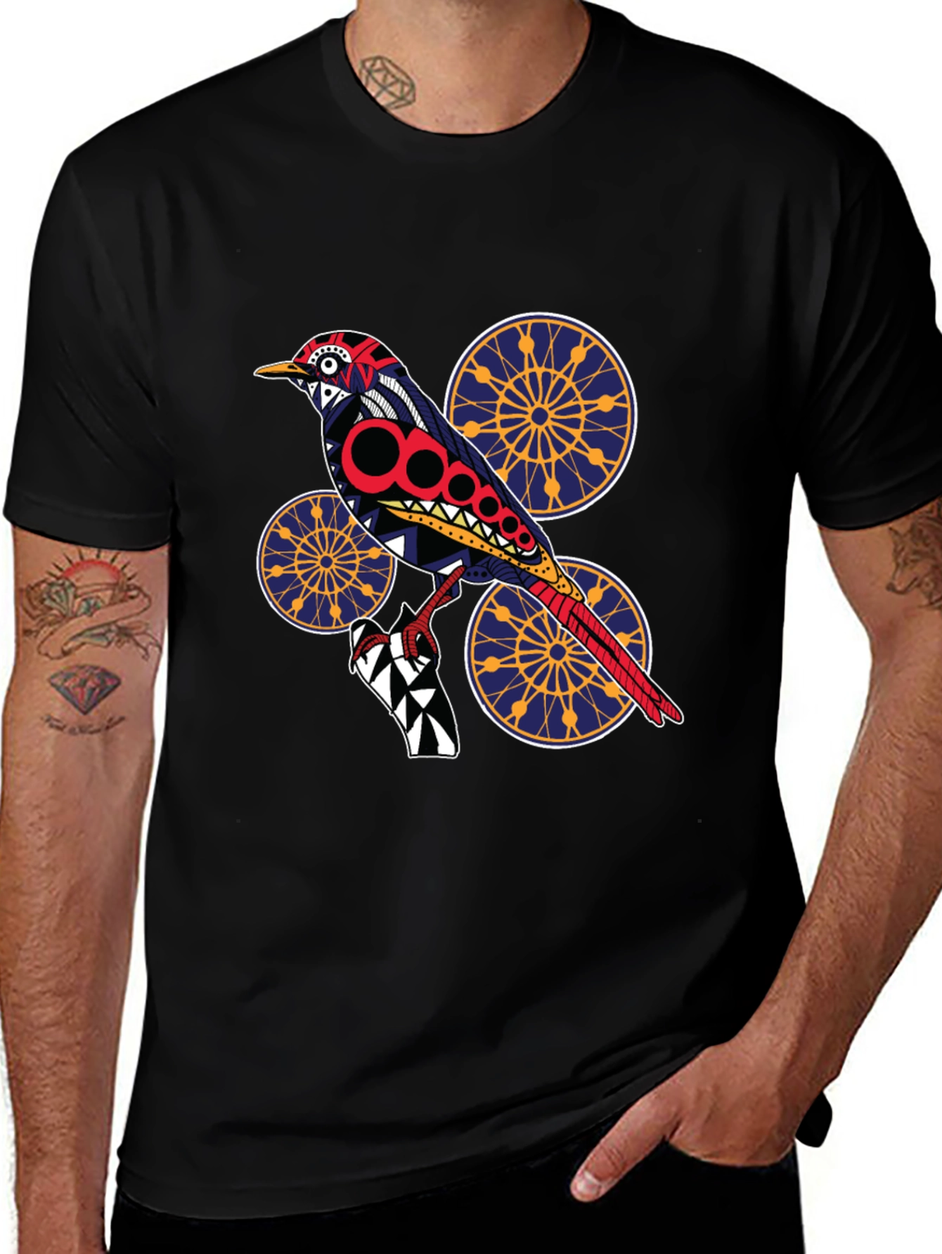 Bird Graphic Black T-Shirt
