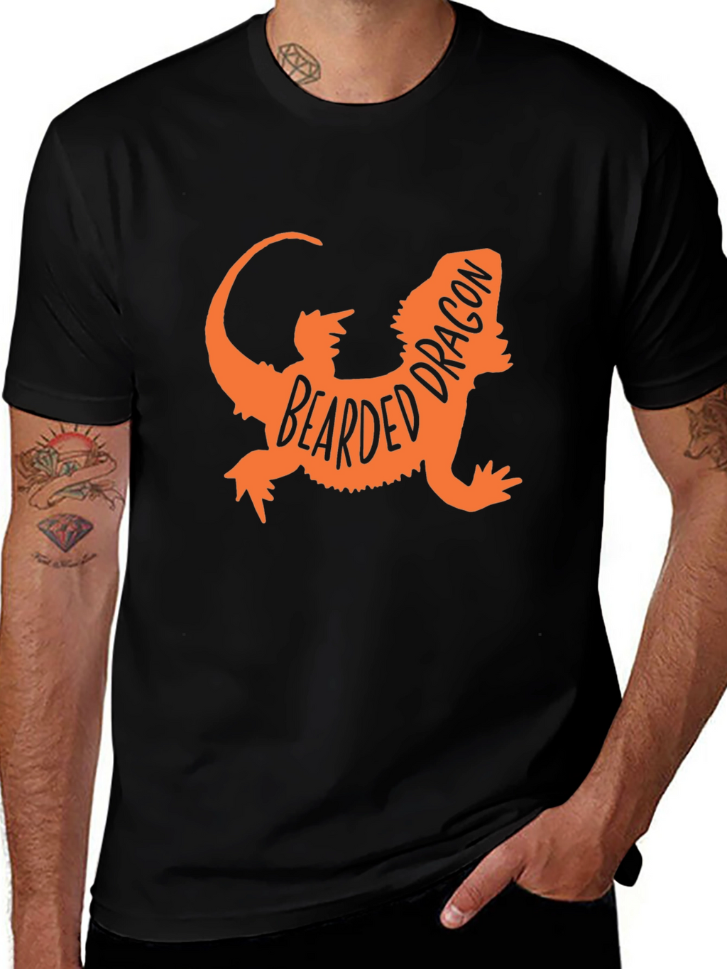 Bearded Dragon Graphic Tee - Black